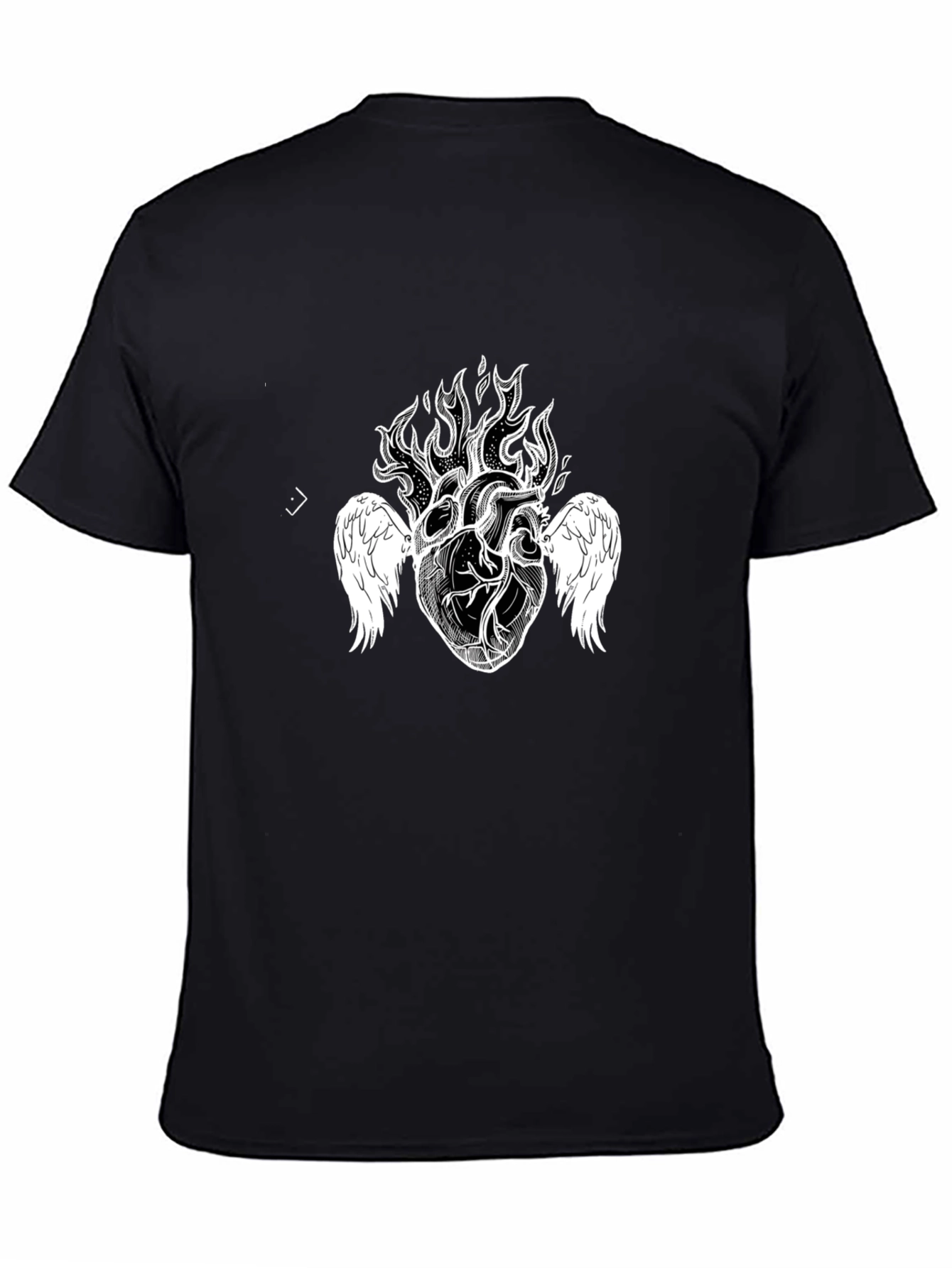 Fiery Heart Graphic Tee - Black