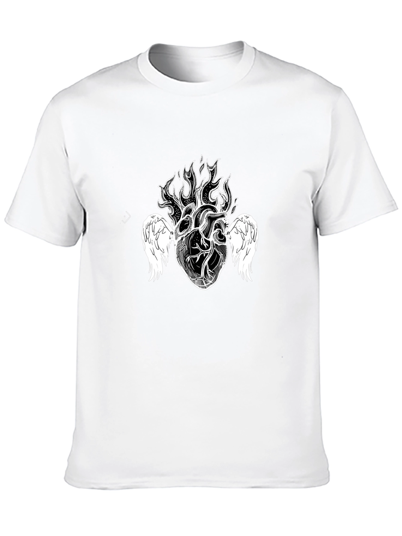 Fiery Heart Graphic Tee - Black