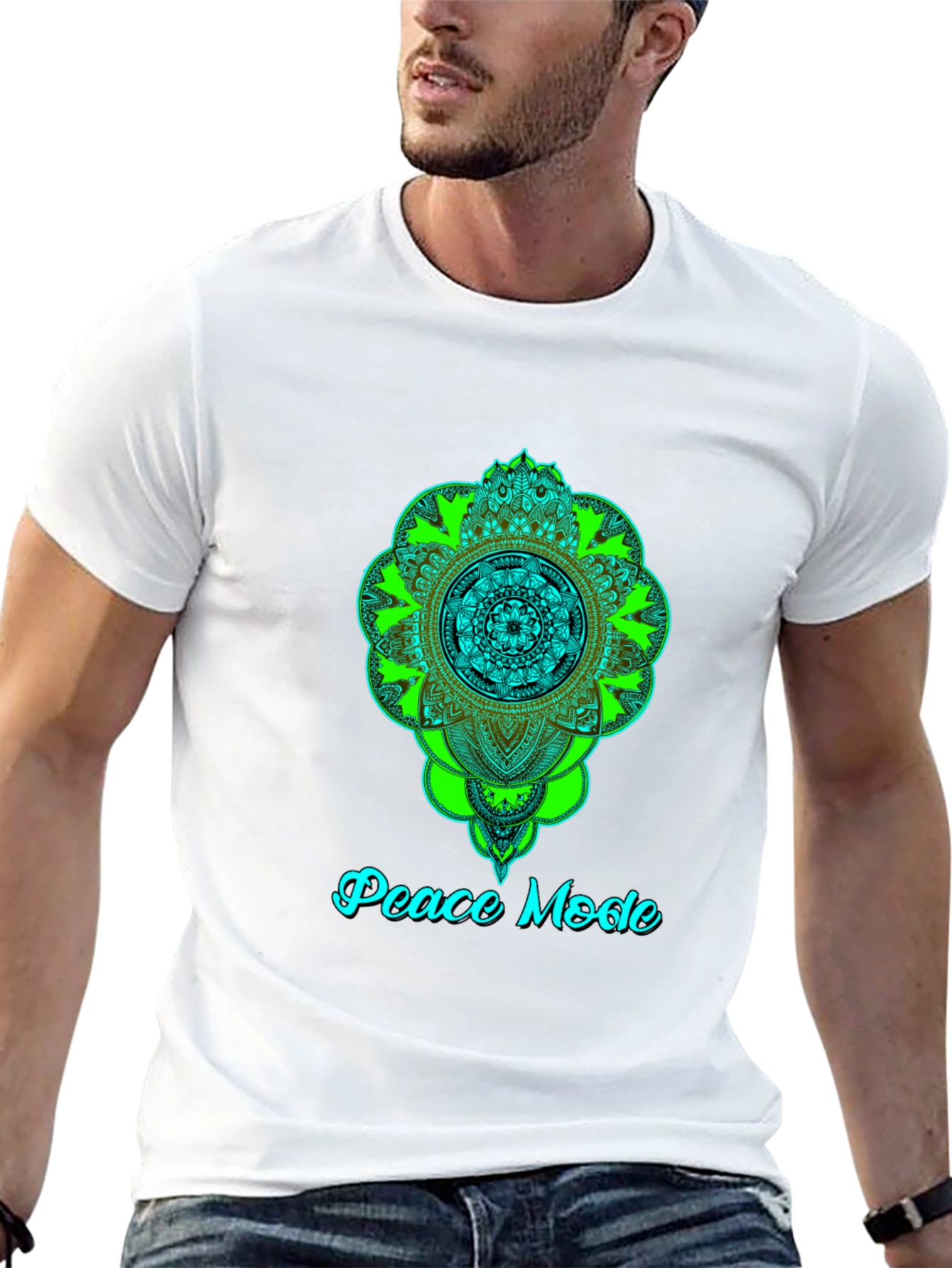 Peace Mode Mandala Graphic Tee - Black