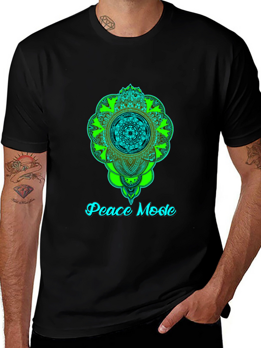 Peace Mode Mandala Graphic Tee - Black