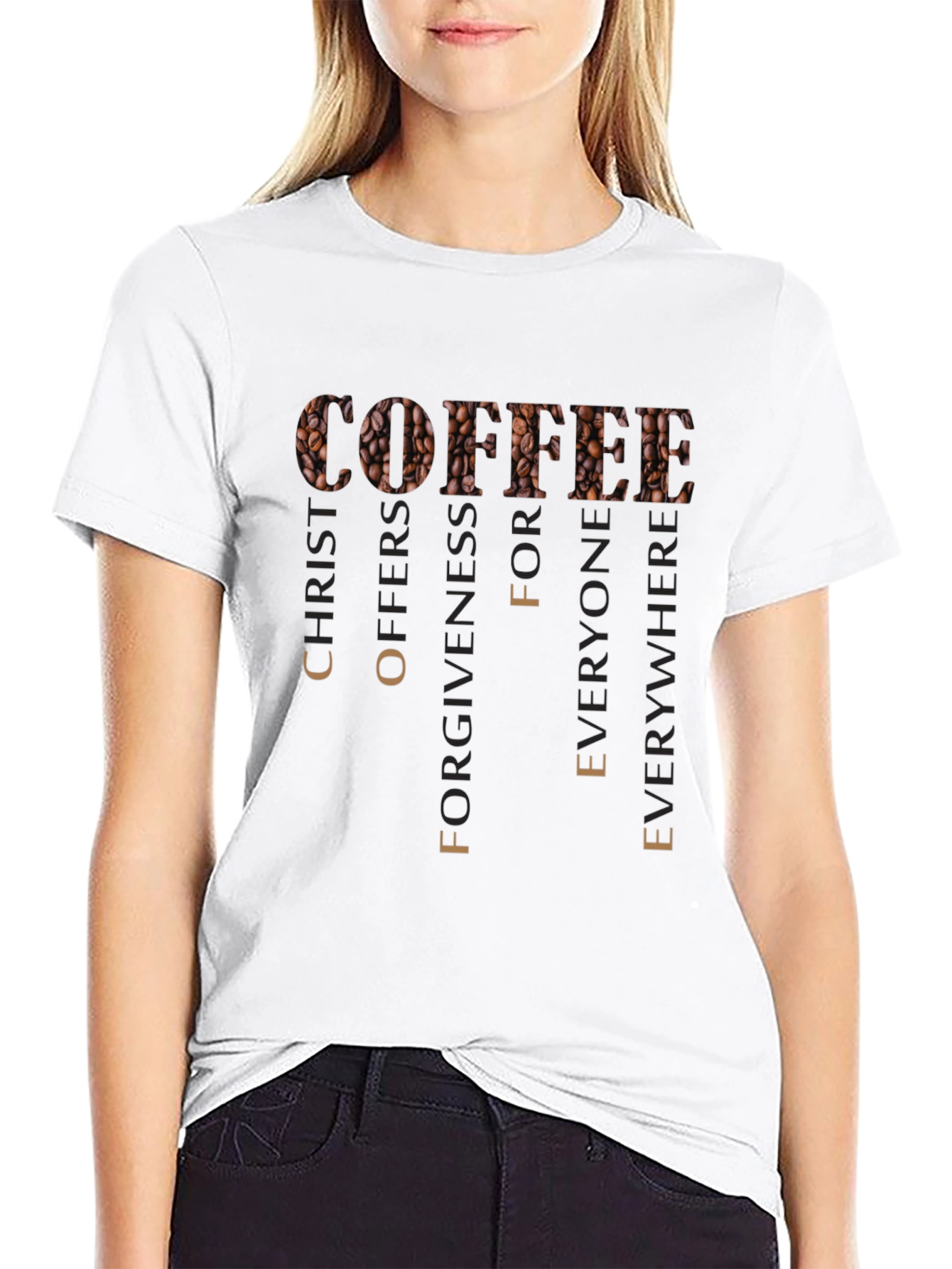 Coffee Christ Offers Forgiveness Graphic T-Shirt