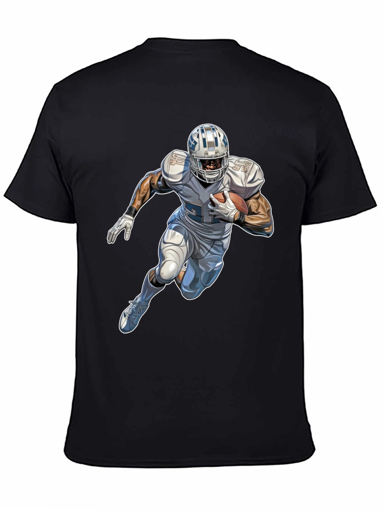 Football Player Graphic Black T-Shirt