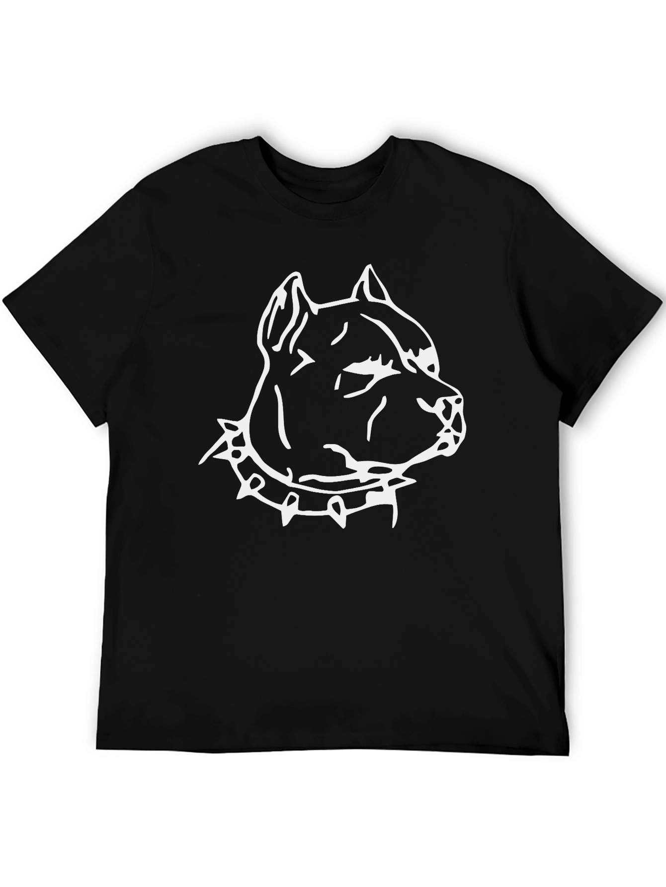 Pitbull Dog Head Graphic T-Shirt - Black