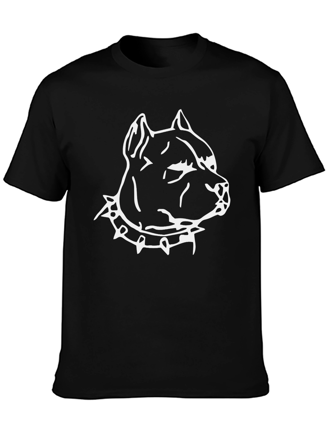 Pitbull Dog Head Graphic T-Shirt - Black