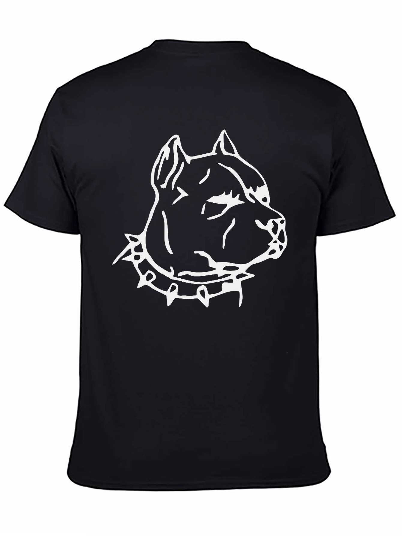 Pitbull Dog Head Graphic T-Shirt - Black