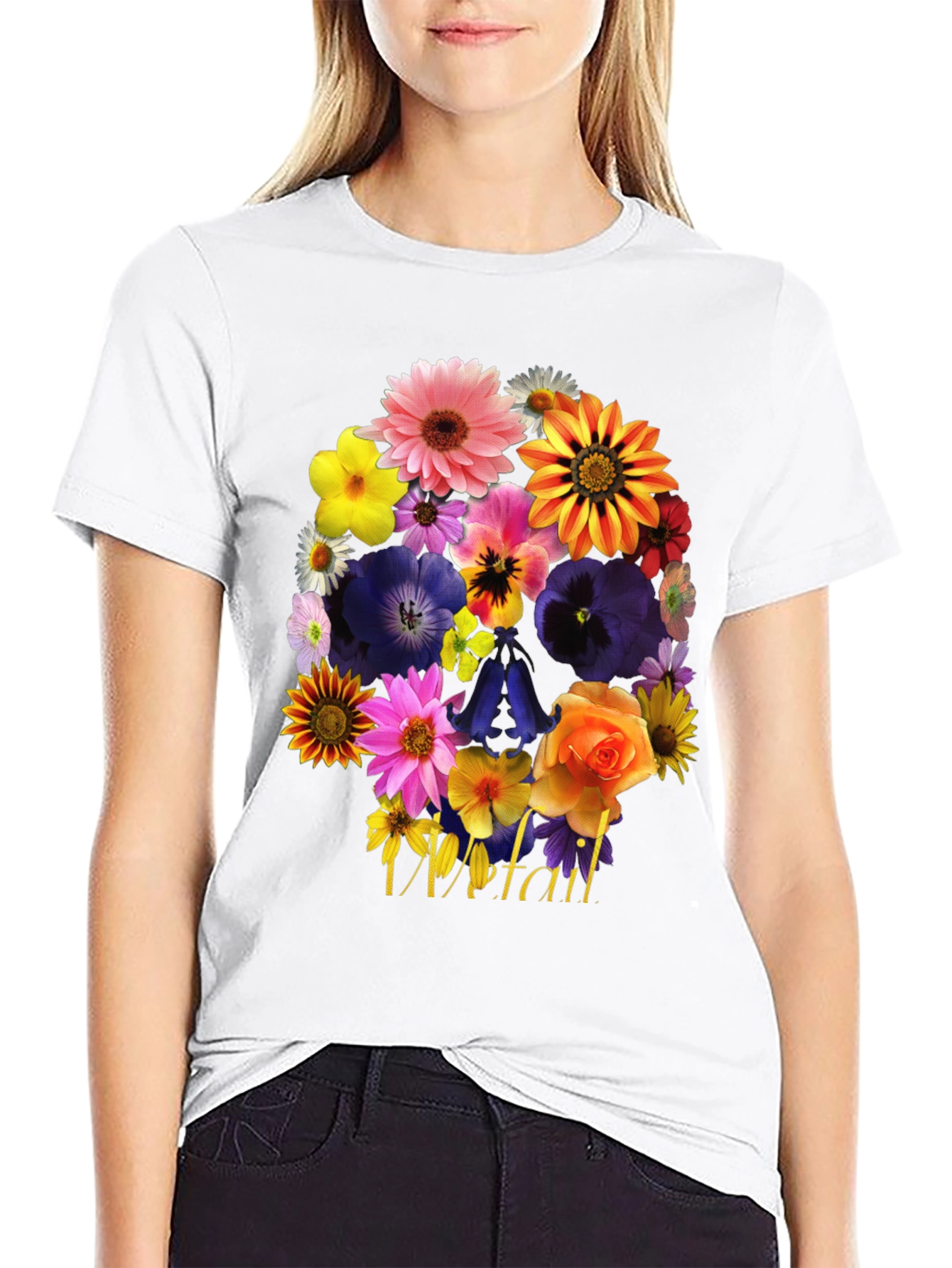 Floral Skull T-Shirt - Unique Graphic Tee