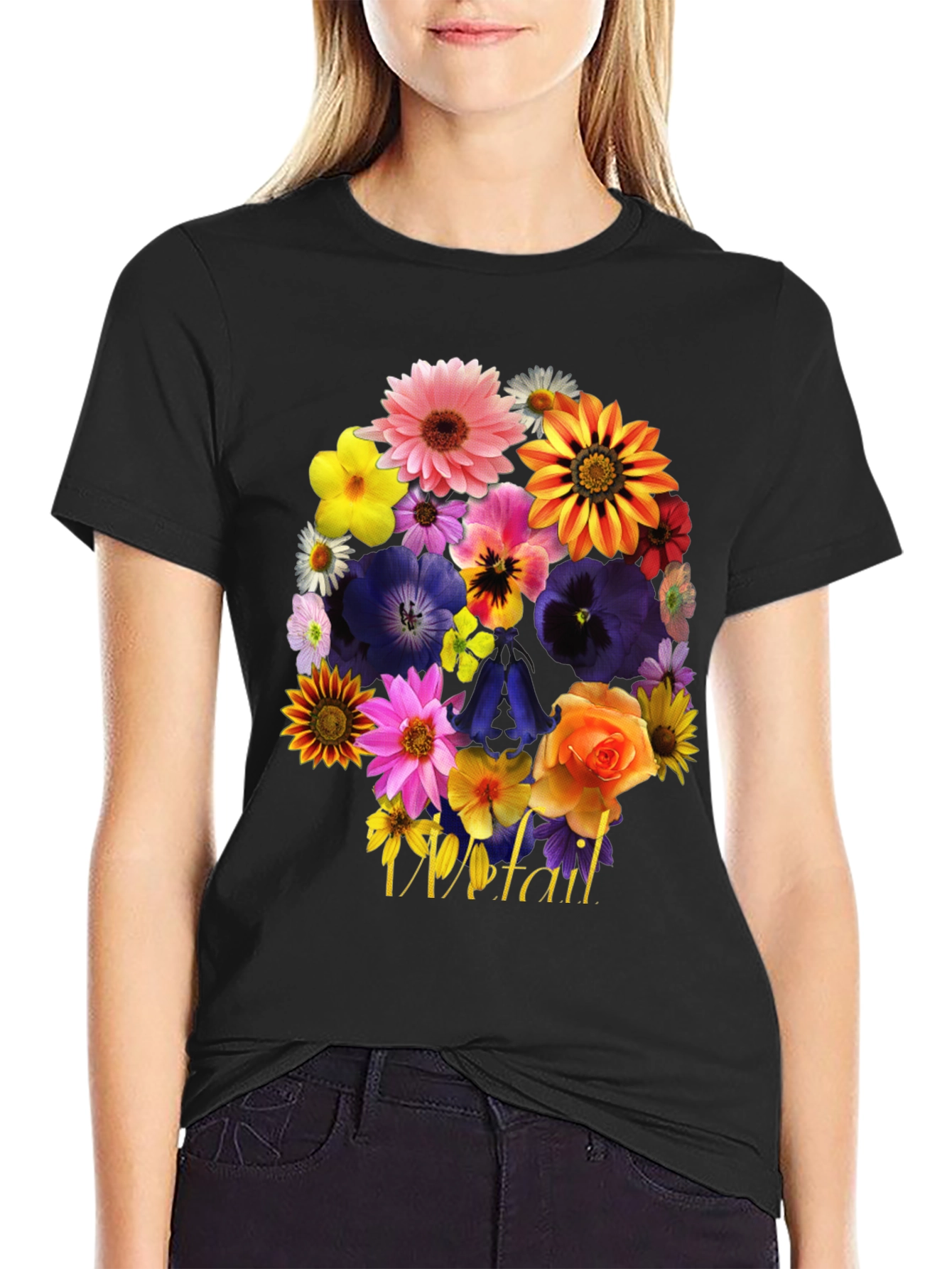 Floral Skull T-Shirt - Unique Graphic Tee