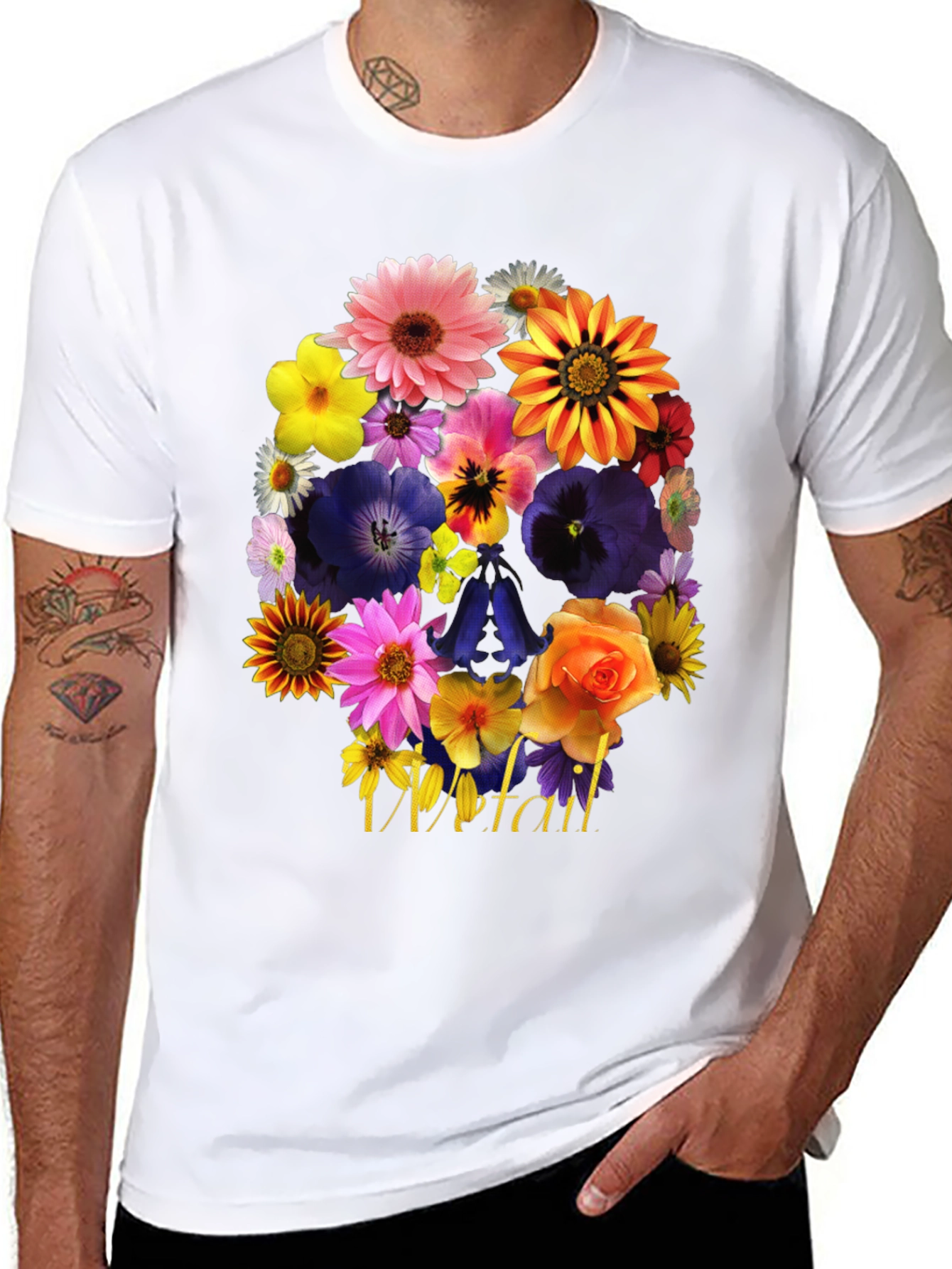 Floral Skull T-Shirt - Unique Graphic Tee