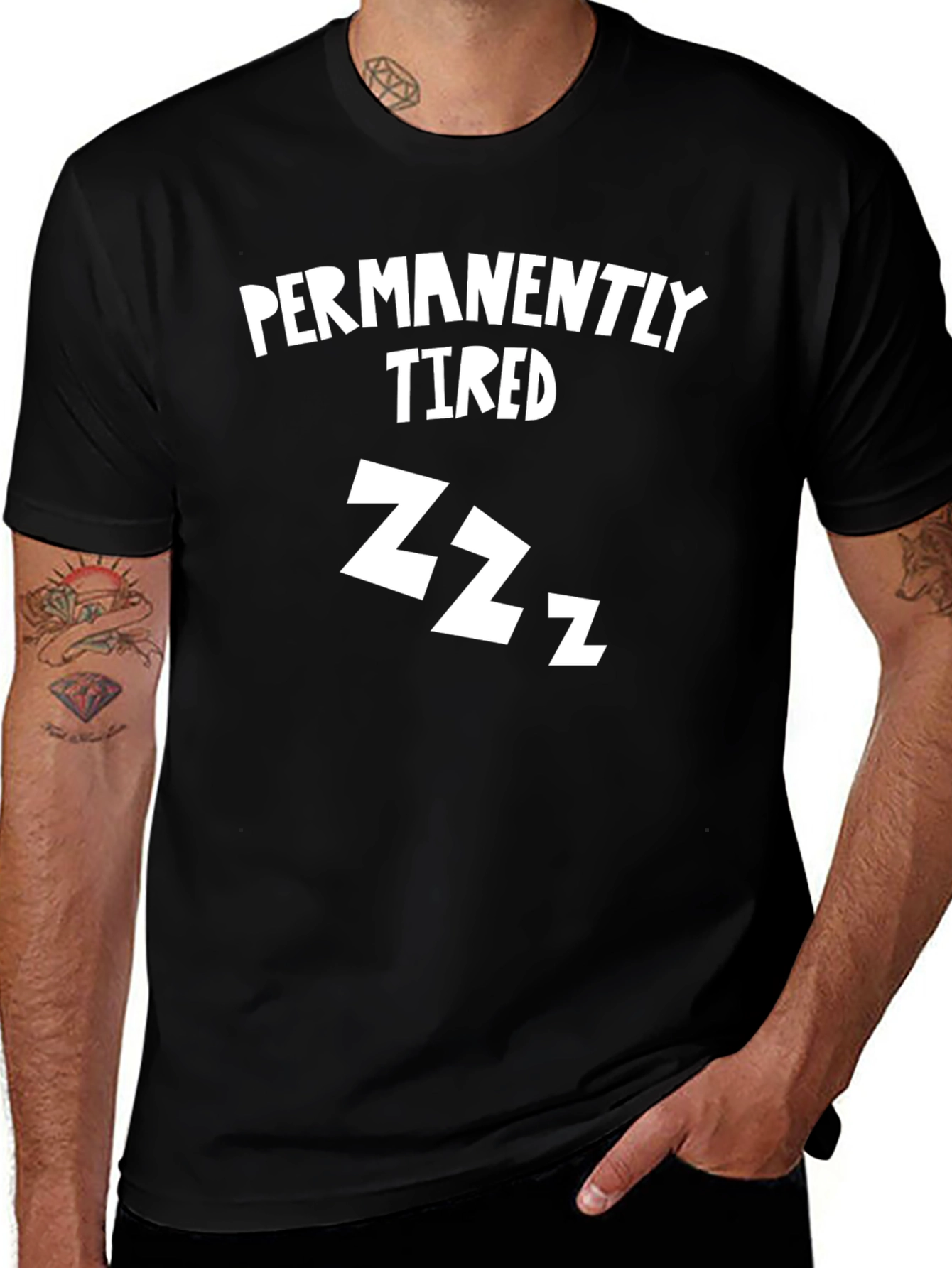 Permanently Tired Black Graphic Tee