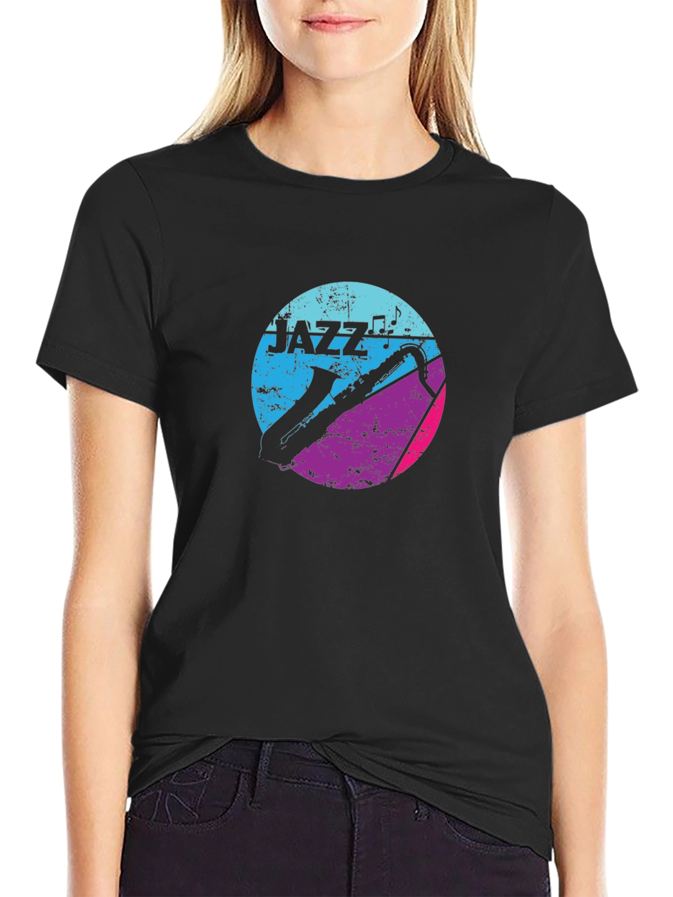 Jazz Music Graphic Tee - Saxophone Design