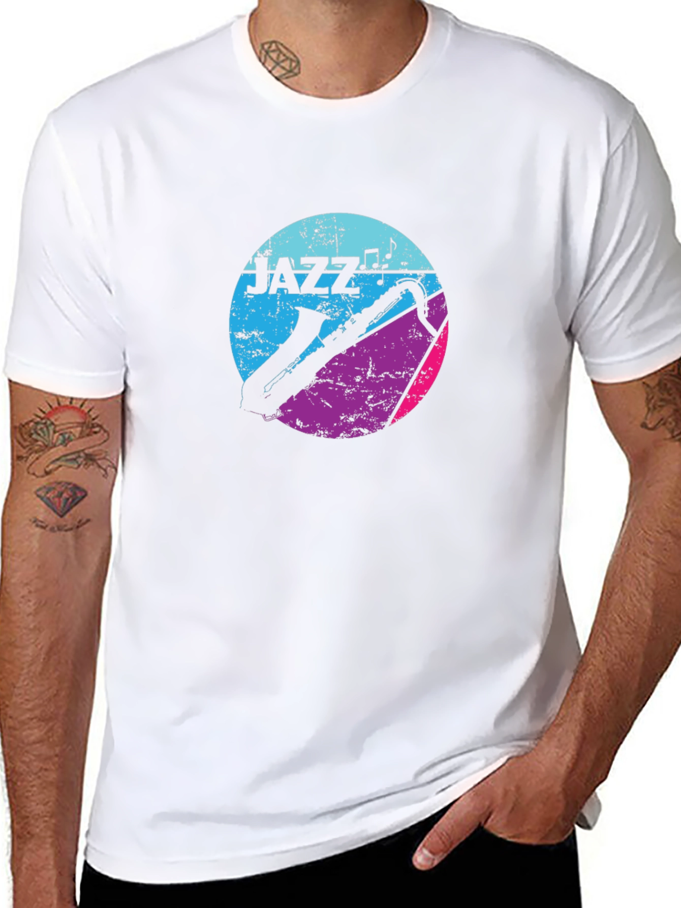 Jazz Music Graphic Tee - Saxophone Design