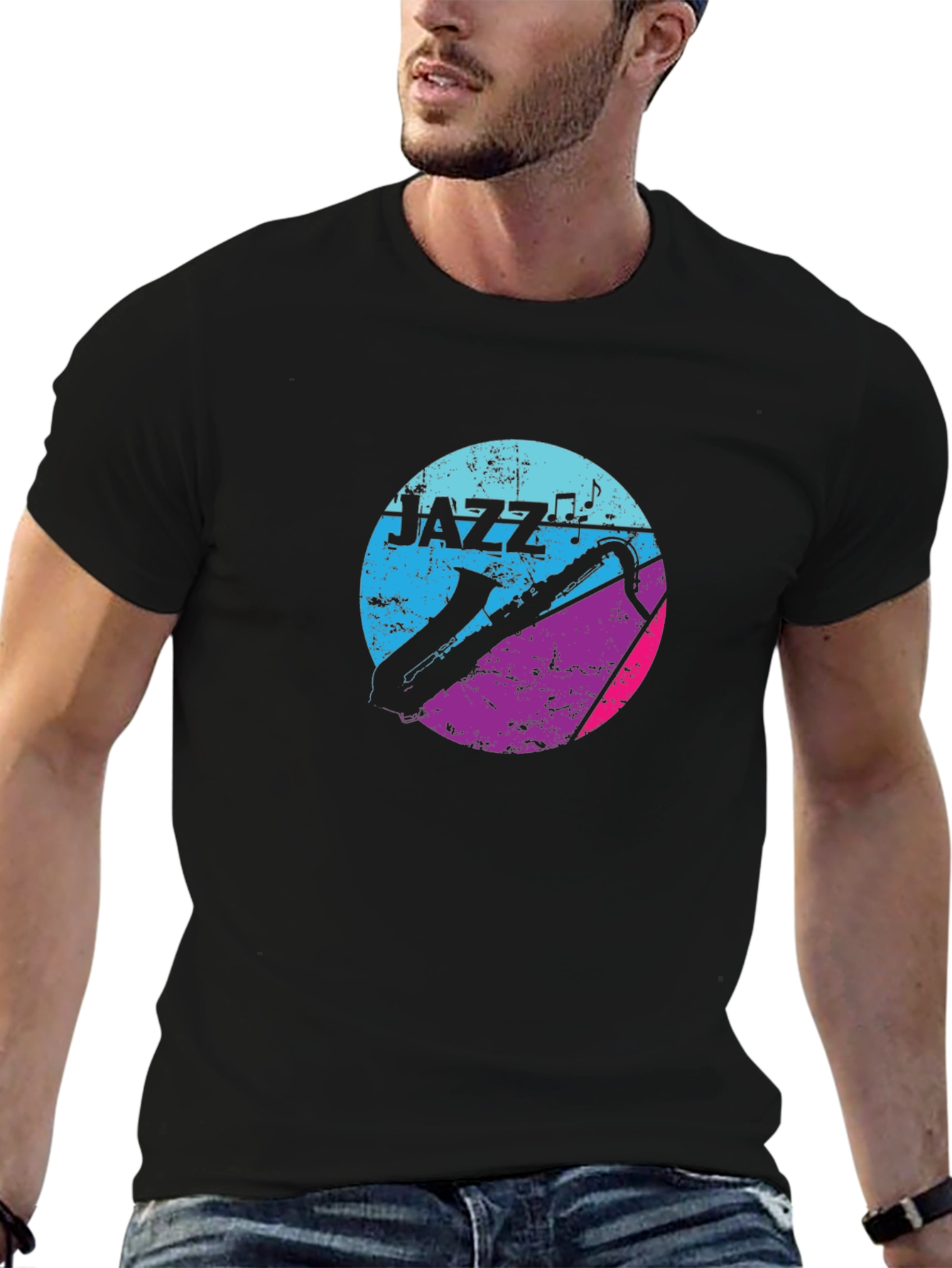 Jazz Music Graphic Tee - Saxophone Design