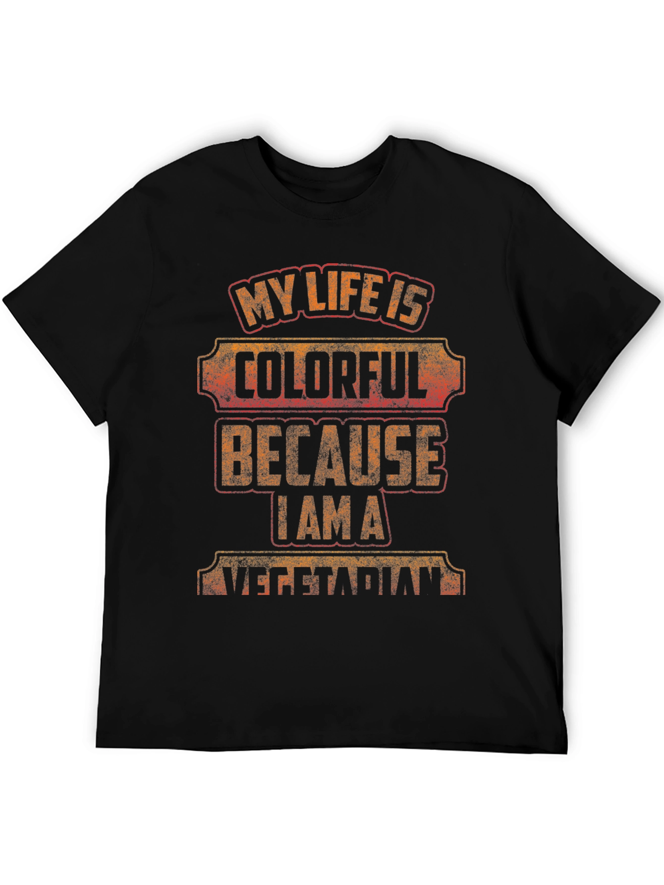 Colorful Vegetarian Graphic T-Shirt