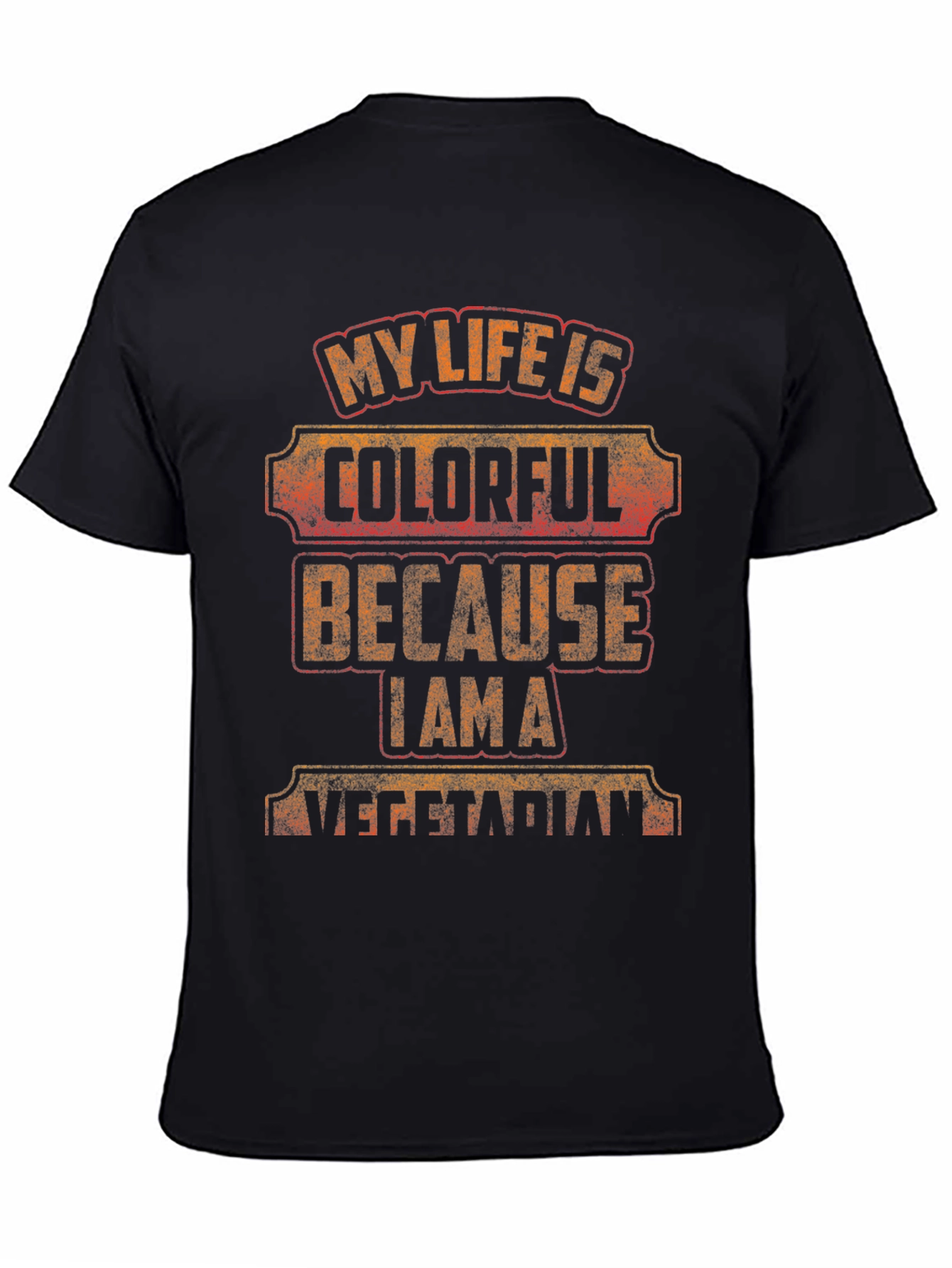 Colorful Vegetarian Graphic T-Shirt