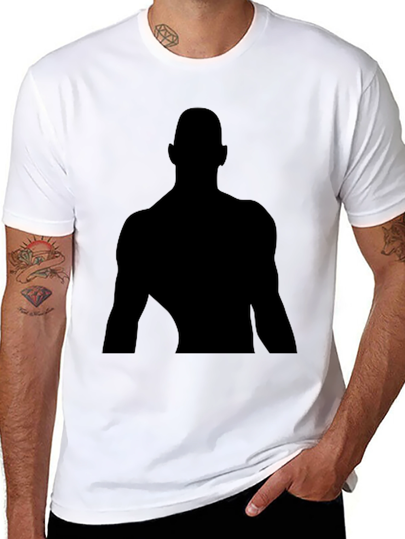 Silhouette Graphic Black T-Shirt - Classic Fit