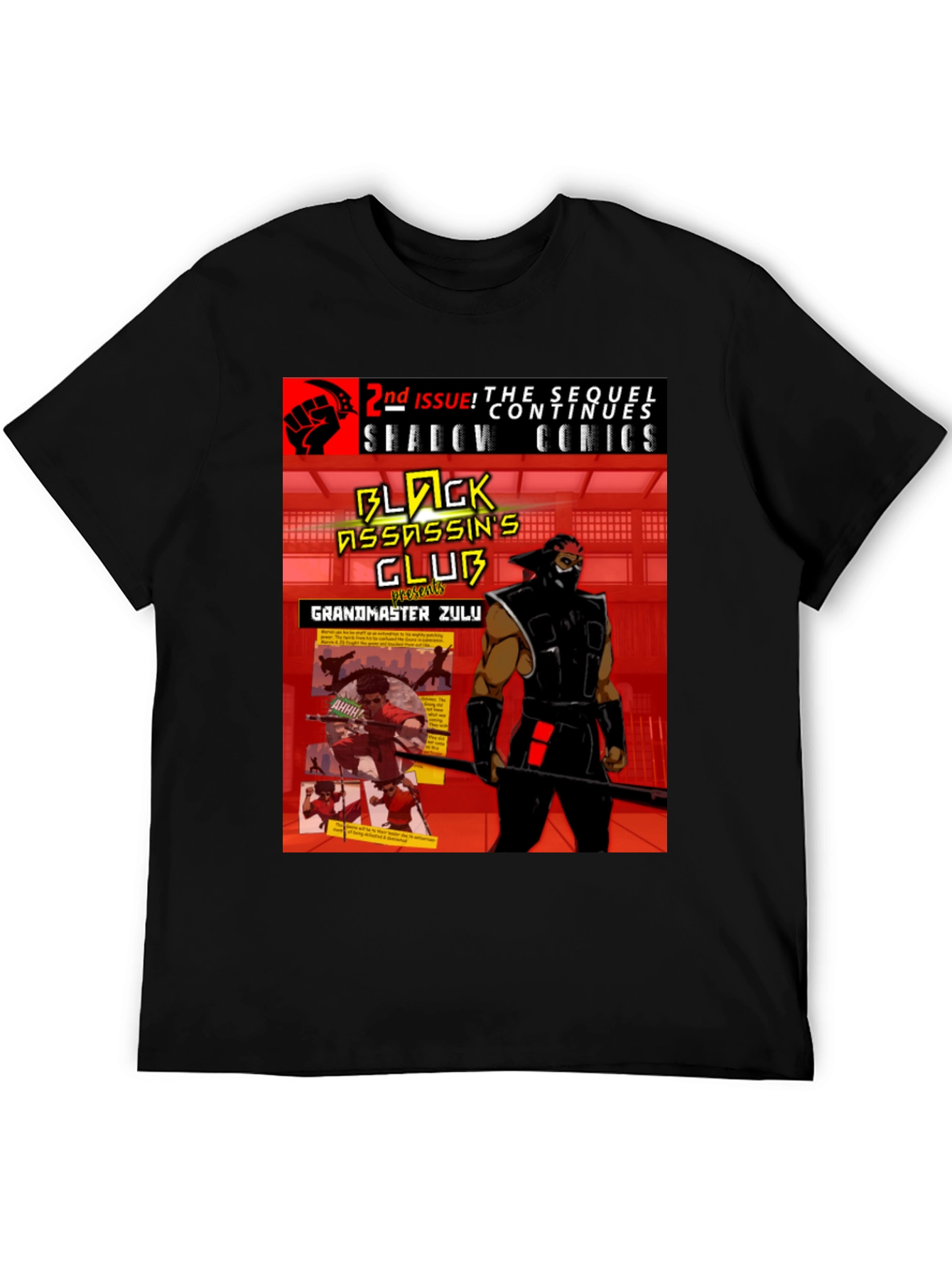Black Assassins Club T-Shirt - Shadow Comics Style