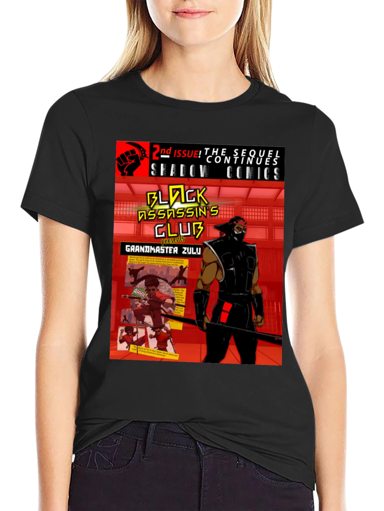 Black Assassins Club T-Shirt - Shadow Comics Style