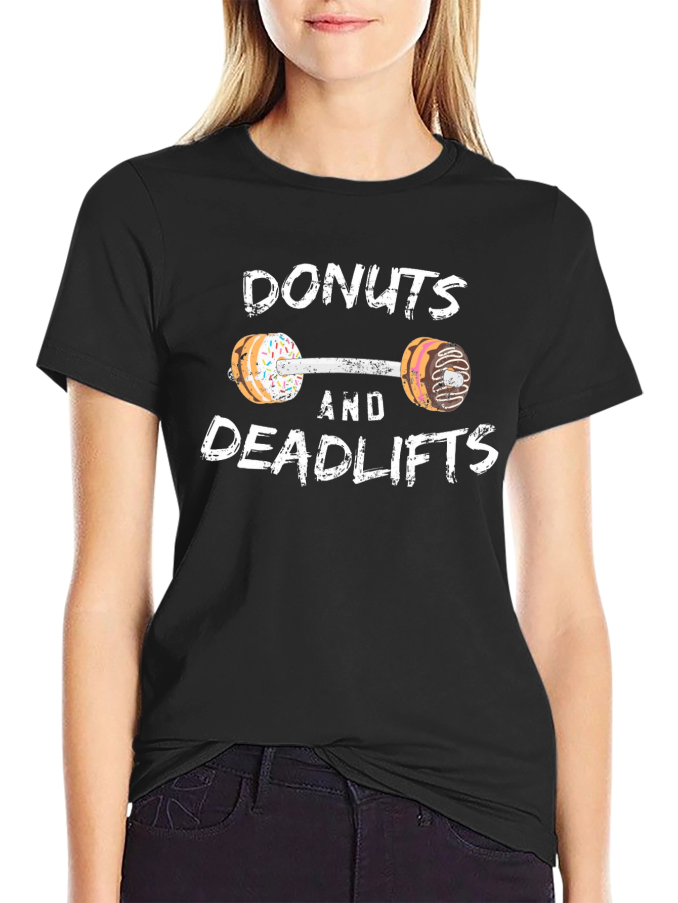 Donuts and Deadlifts Funny Workout Gym T-Shirt