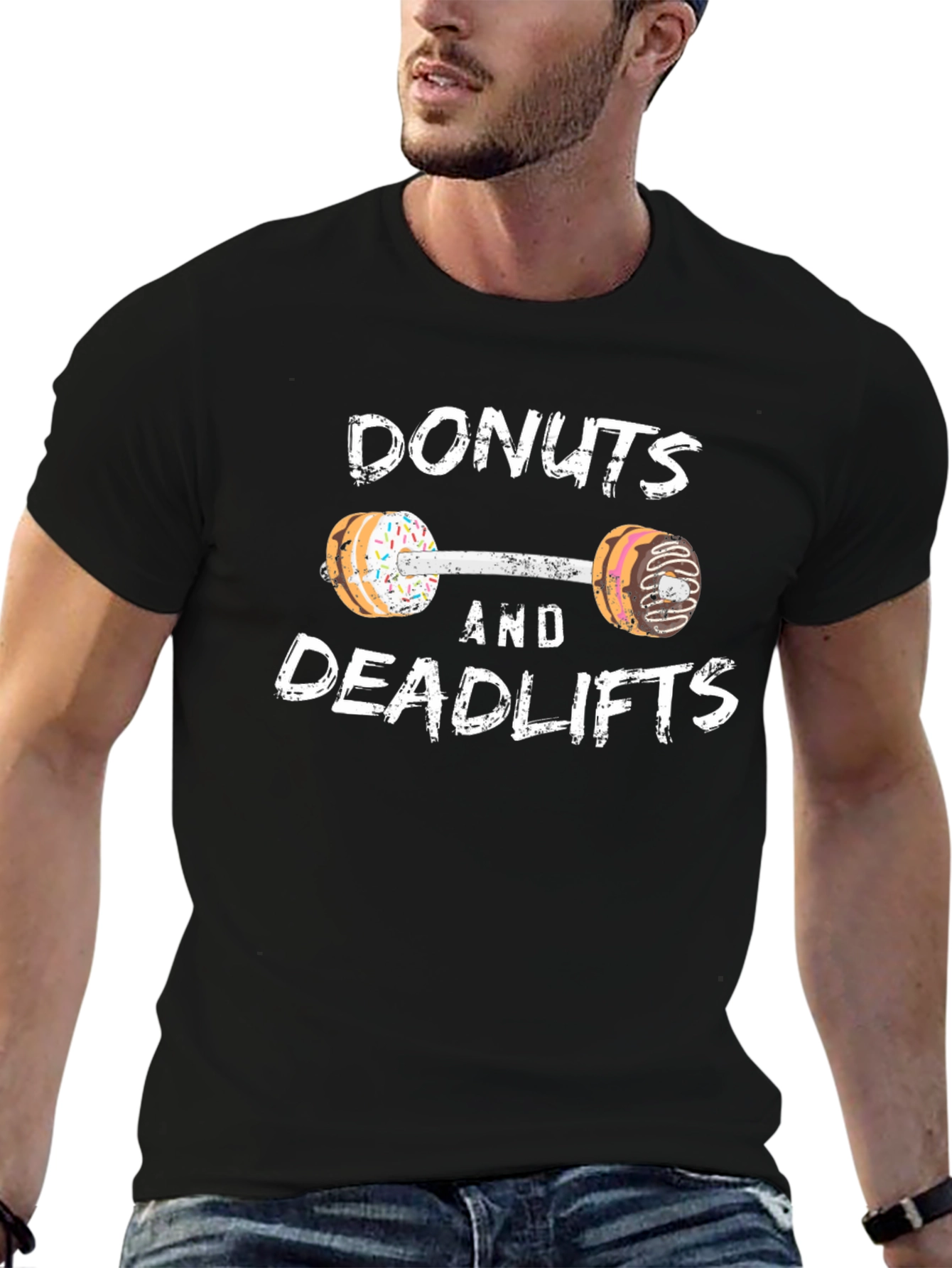 Donuts and Deadlifts Funny Workout Gym T-Shirt