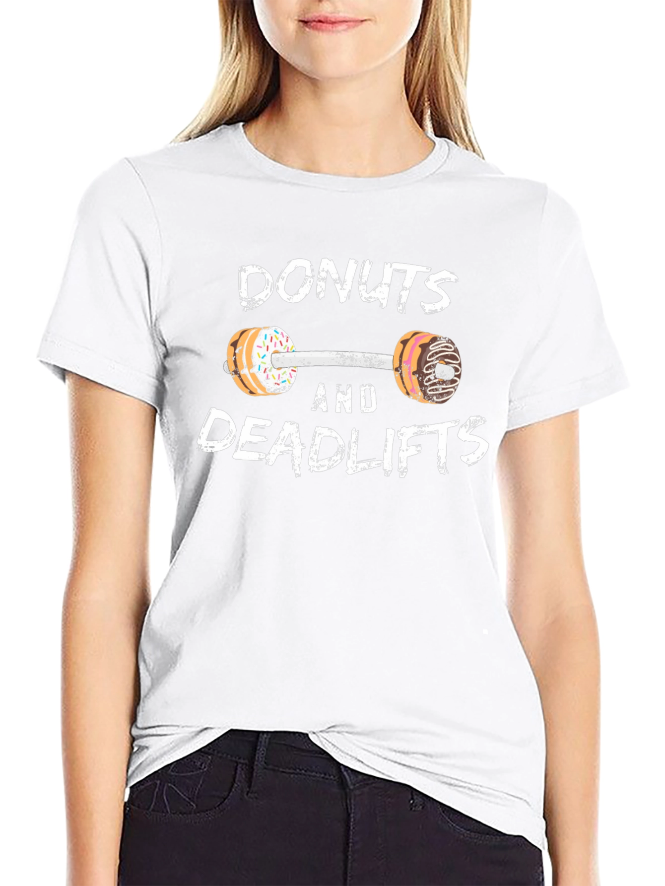 Donuts and Deadlifts Funny Workout Gym T-Shirt