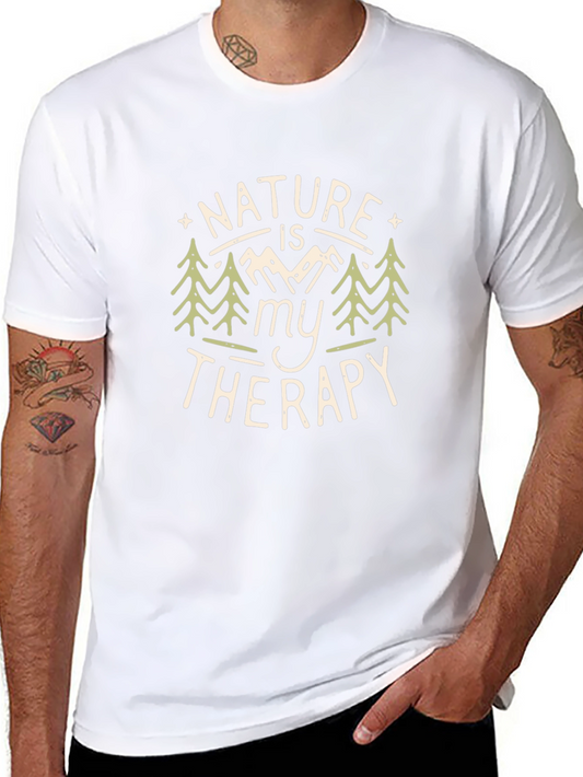 Nature is My Therapy Graphic Tee - Black