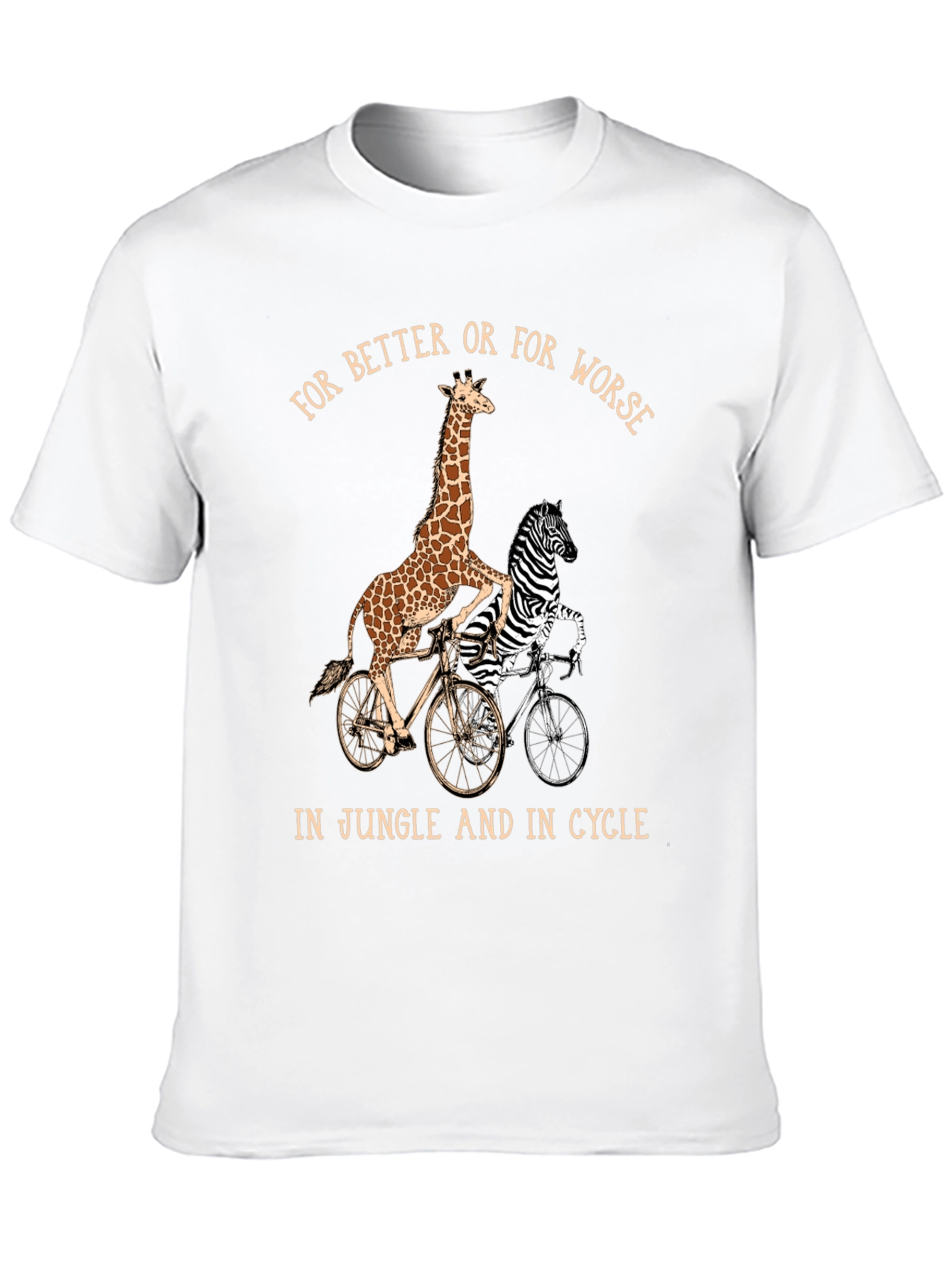 Giraffe & Zebra Tandem Bike T-Shirt