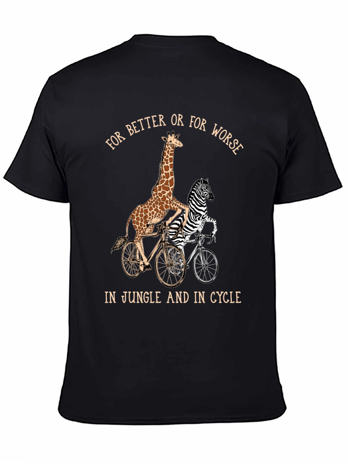 Giraffe & Zebra Tandem Bike T-Shirt