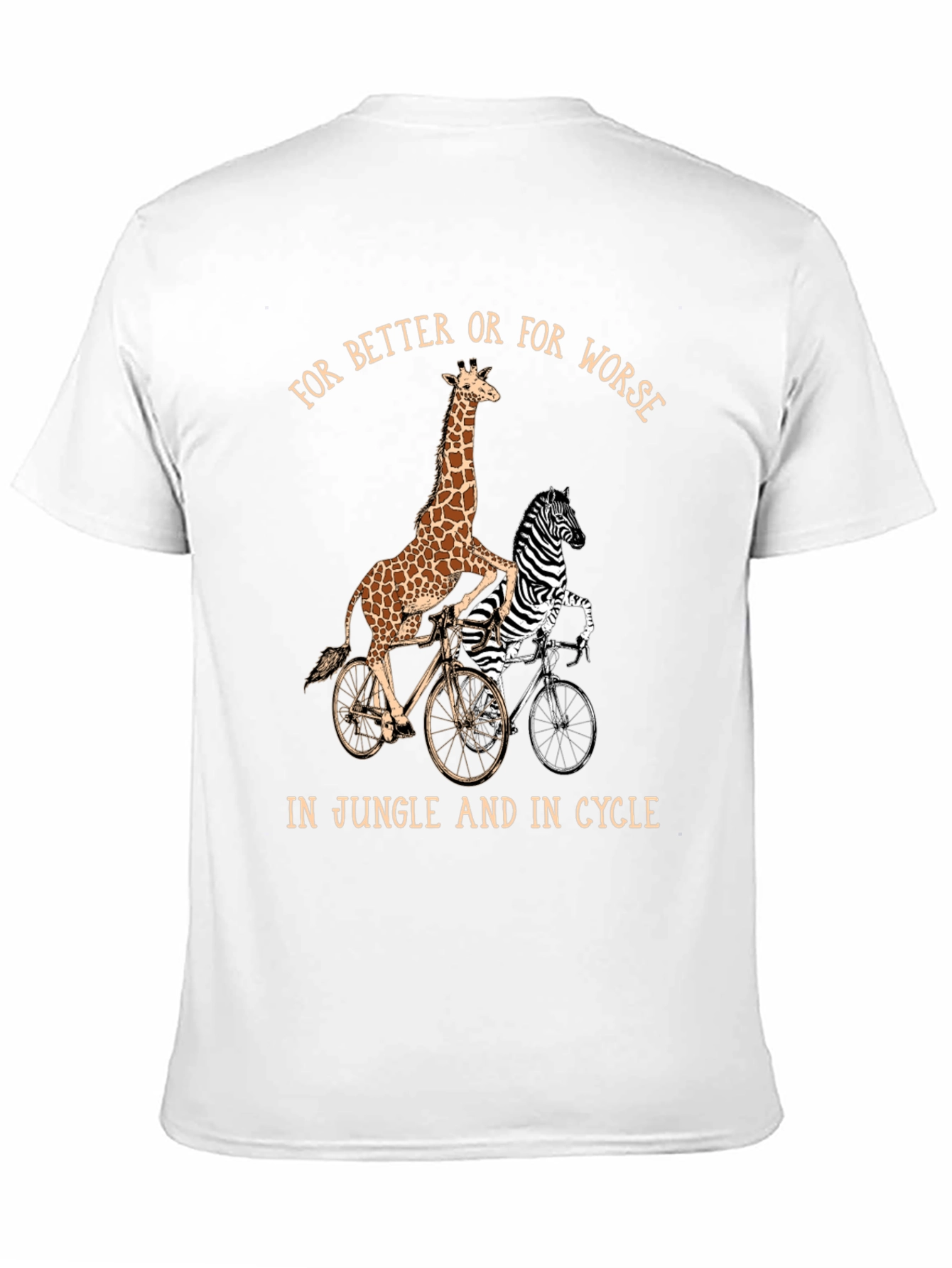 Giraffe & Zebra Tandem Bike T-Shirt