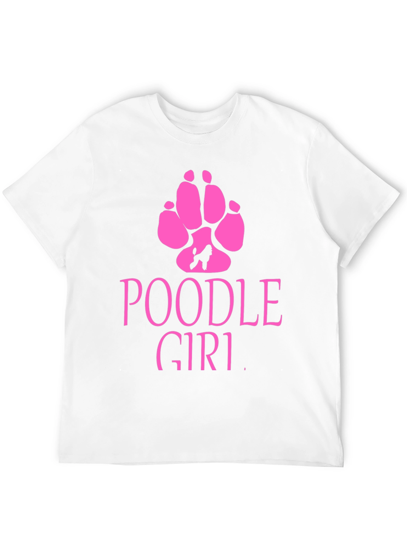 Poodle Girl Graphic T-Shirt - Black