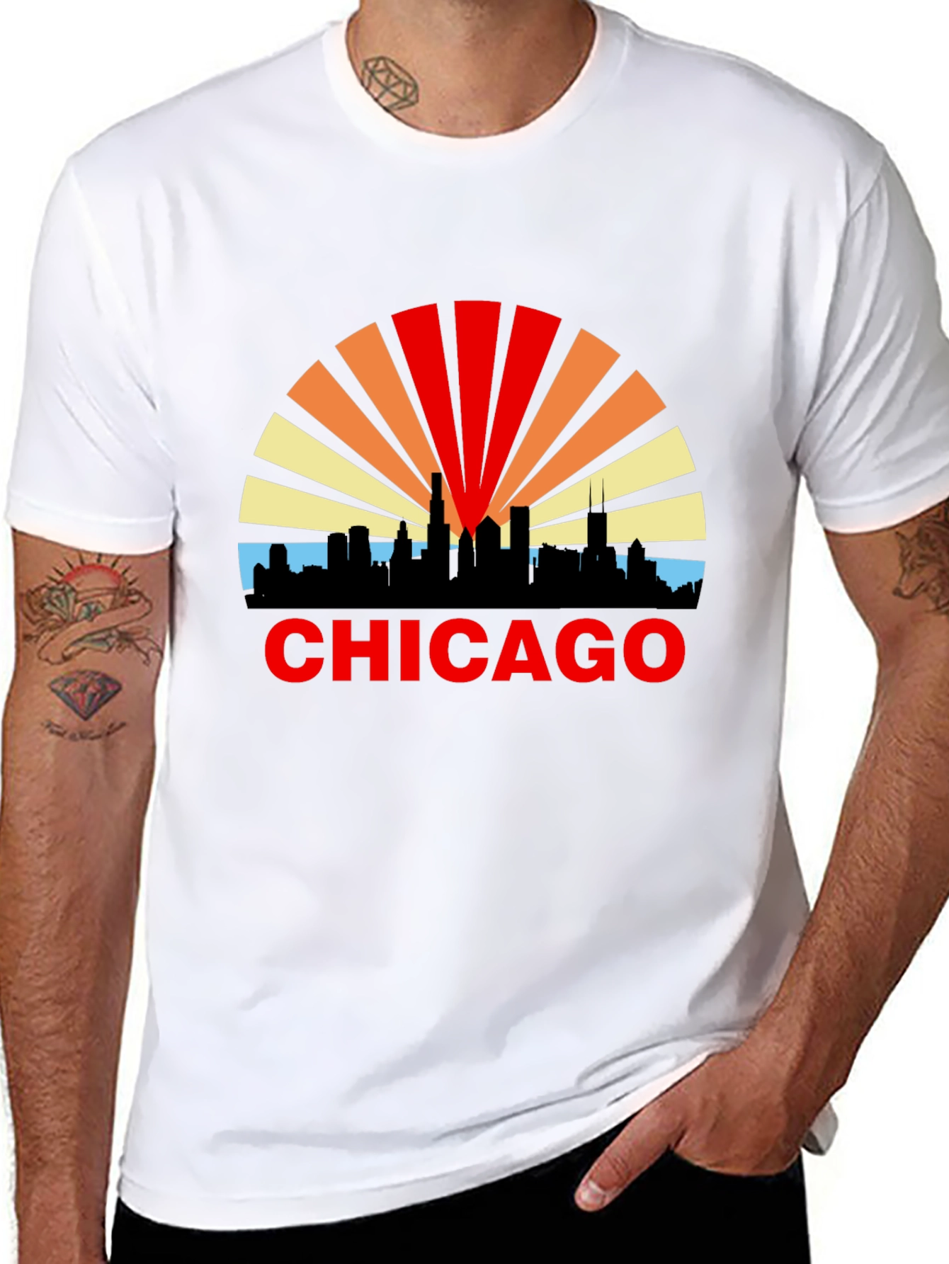 Chicago Skyline Graphic T-Shirt - Retro Style