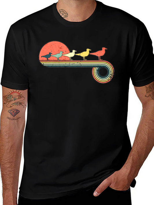 Retro Seagull T-Shirt - Vintage Bird Graphic Tee