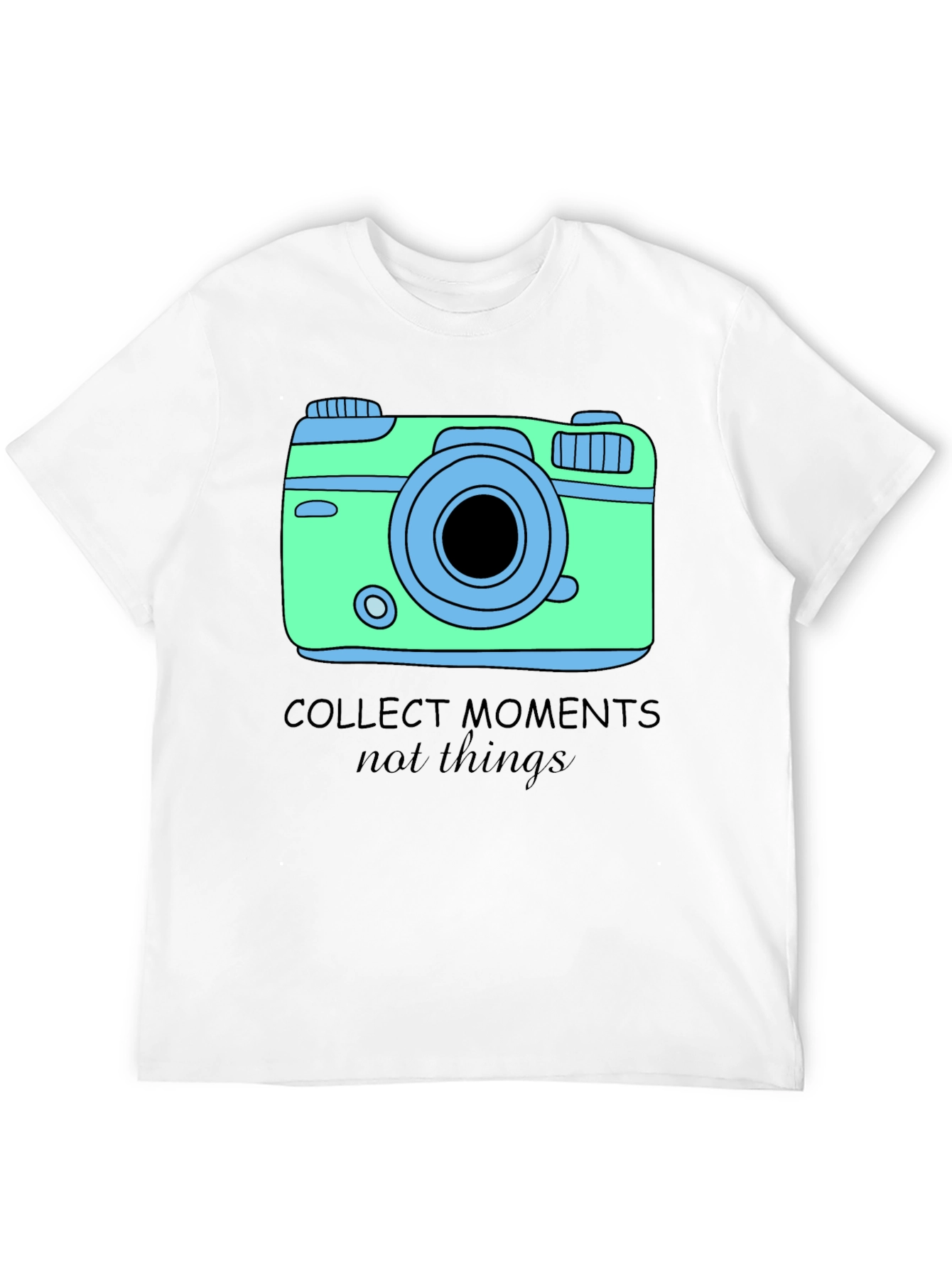 Collect Moments Graphic Tee - Camera Design Black Shirt