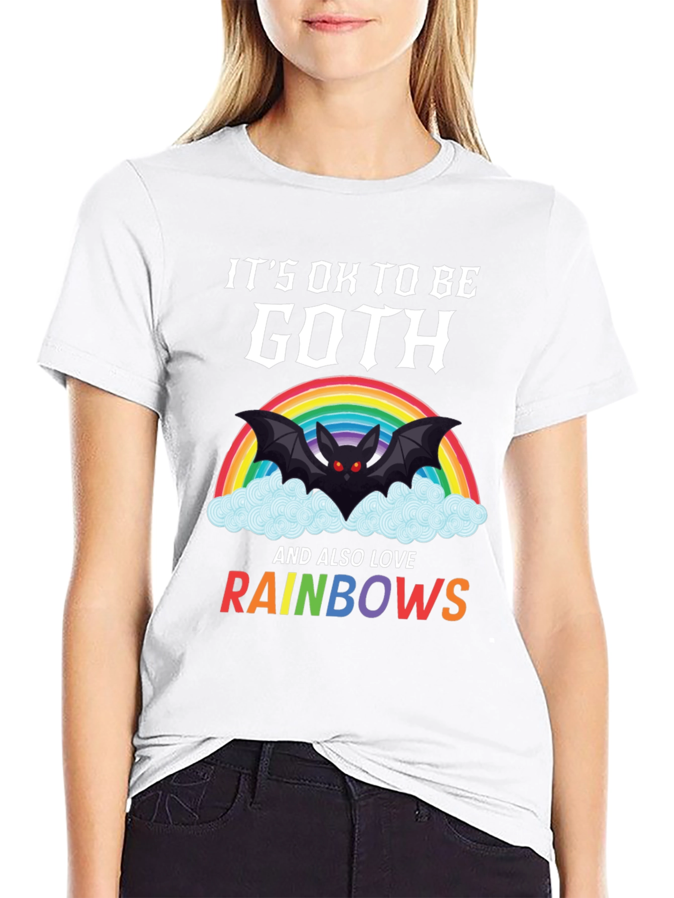 Its Ok to Be Goth Rainbow T-Shirt