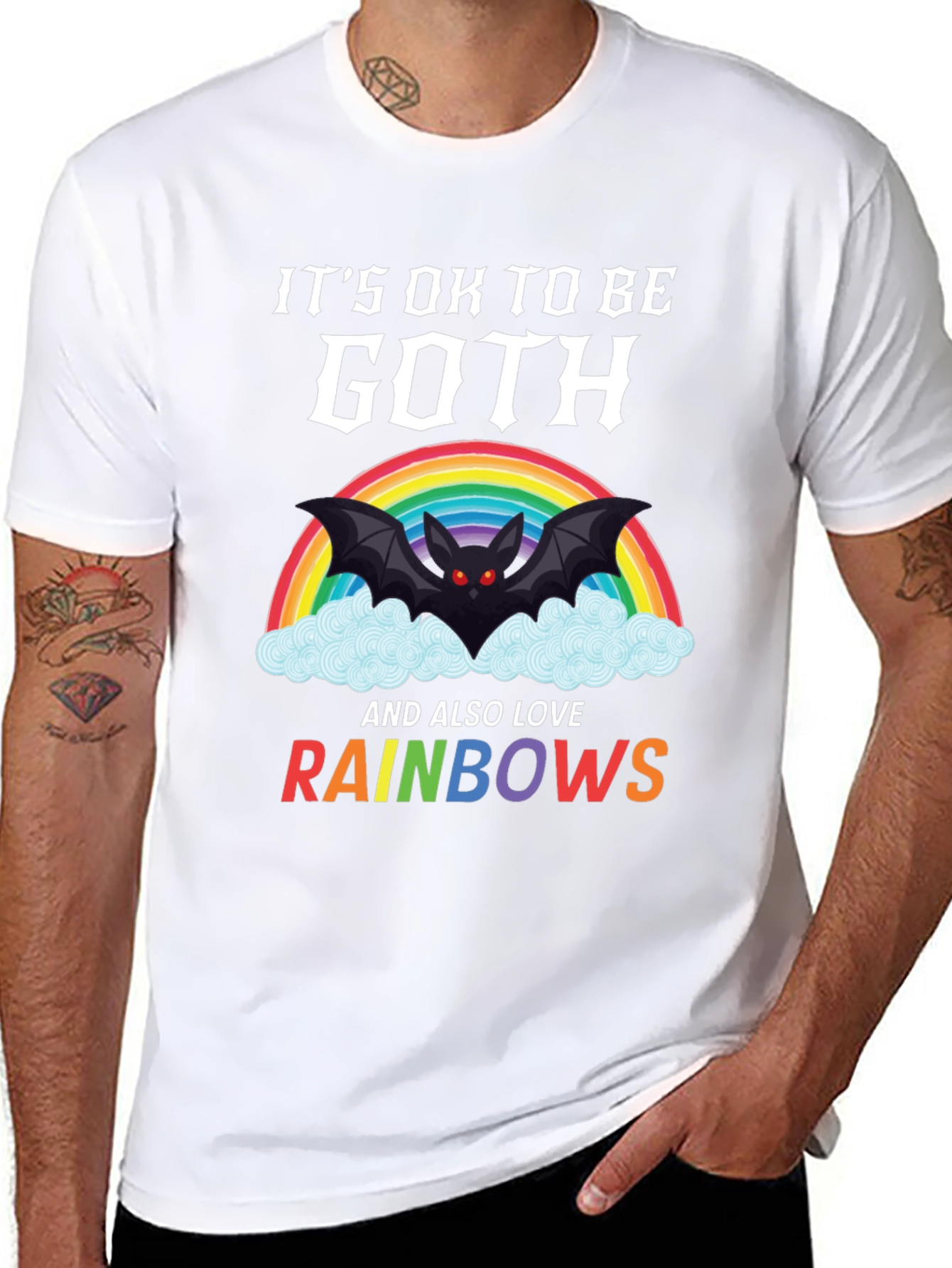 Its Ok to Be Goth Rainbow T-Shirt