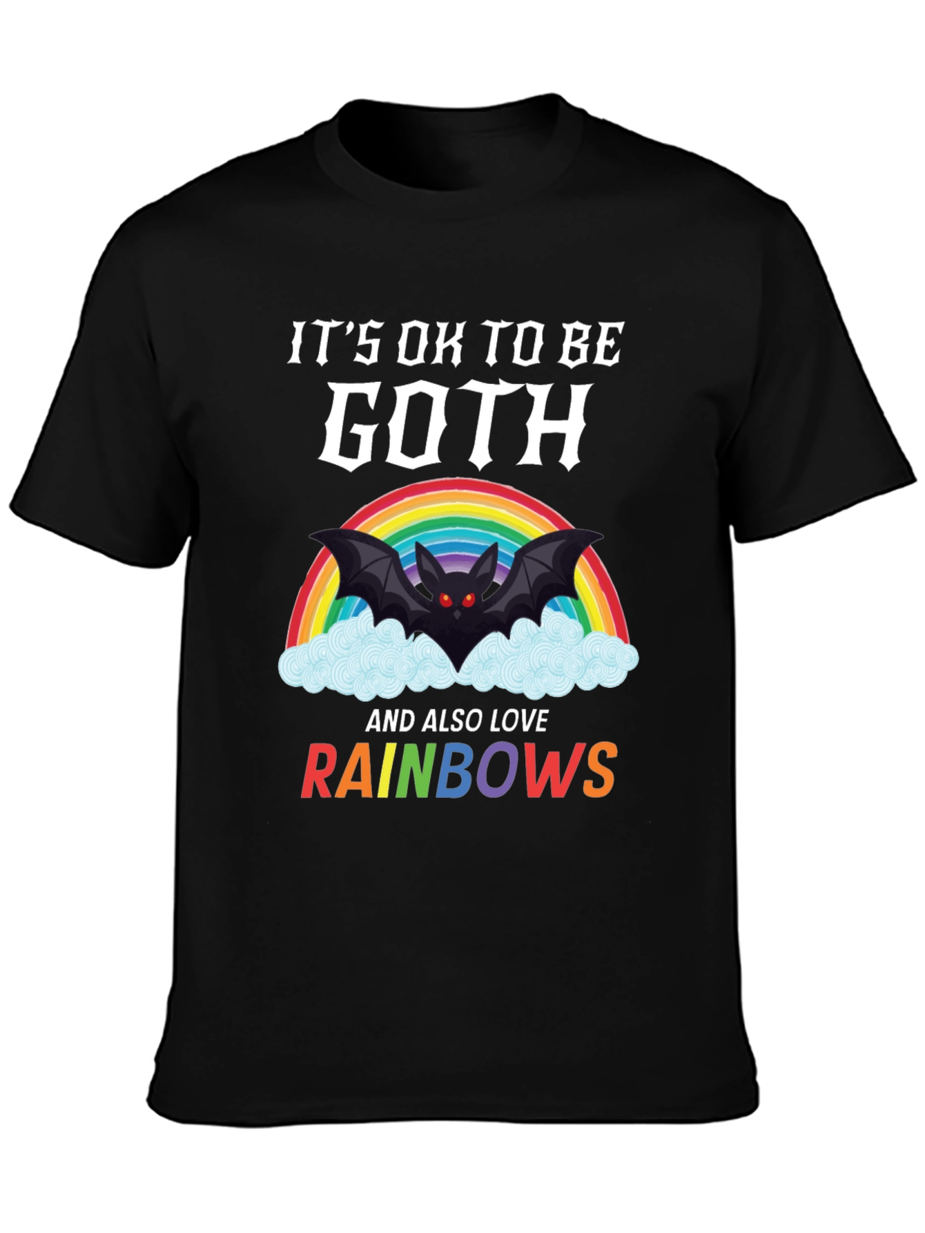 Its Ok to Be Goth Rainbow T-Shirt
