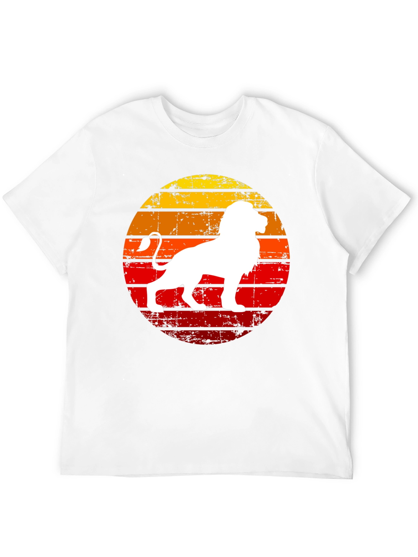 Retro Lion Graphic Tee - Sunset Design