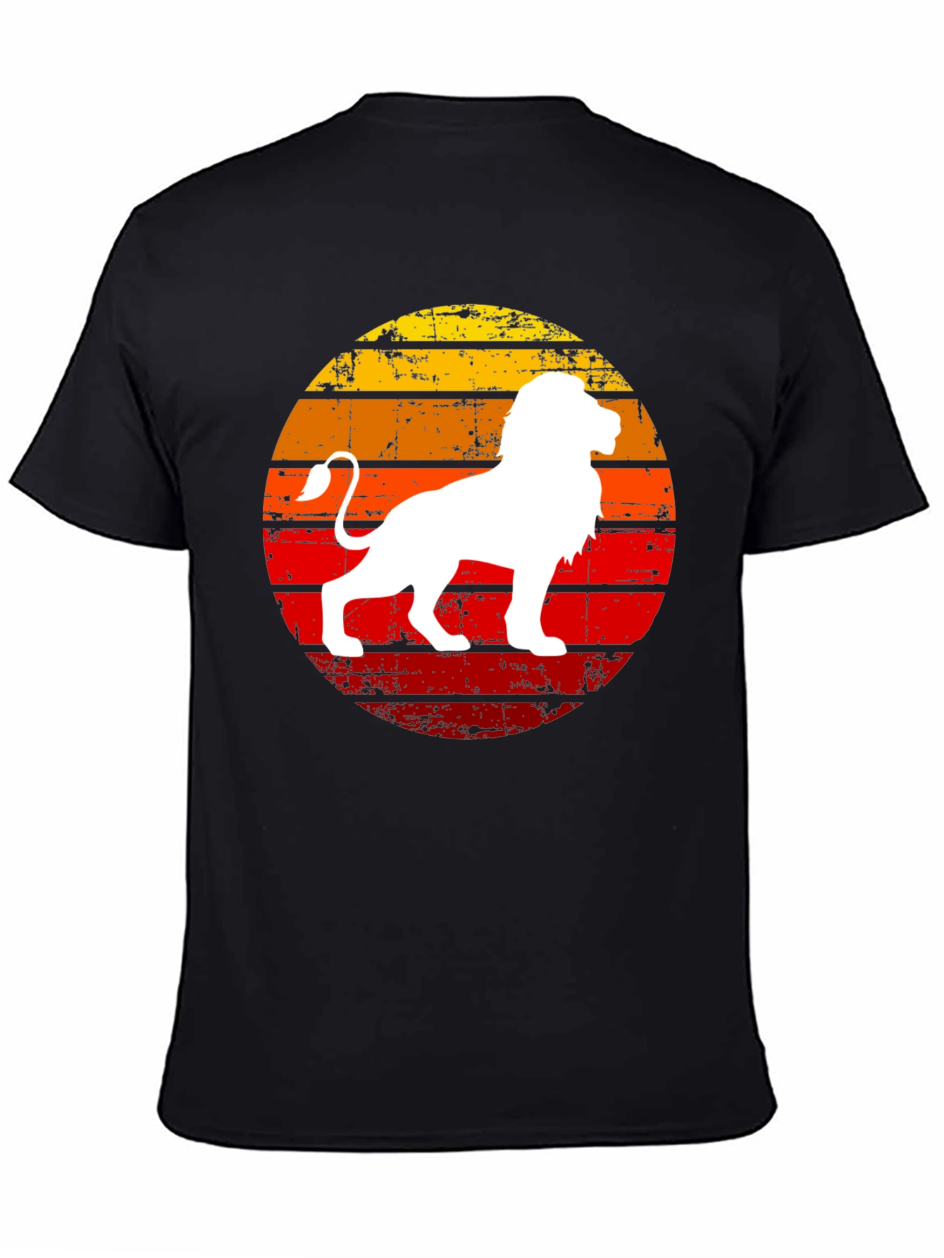 Retro Lion Graphic Tee - Sunset Design