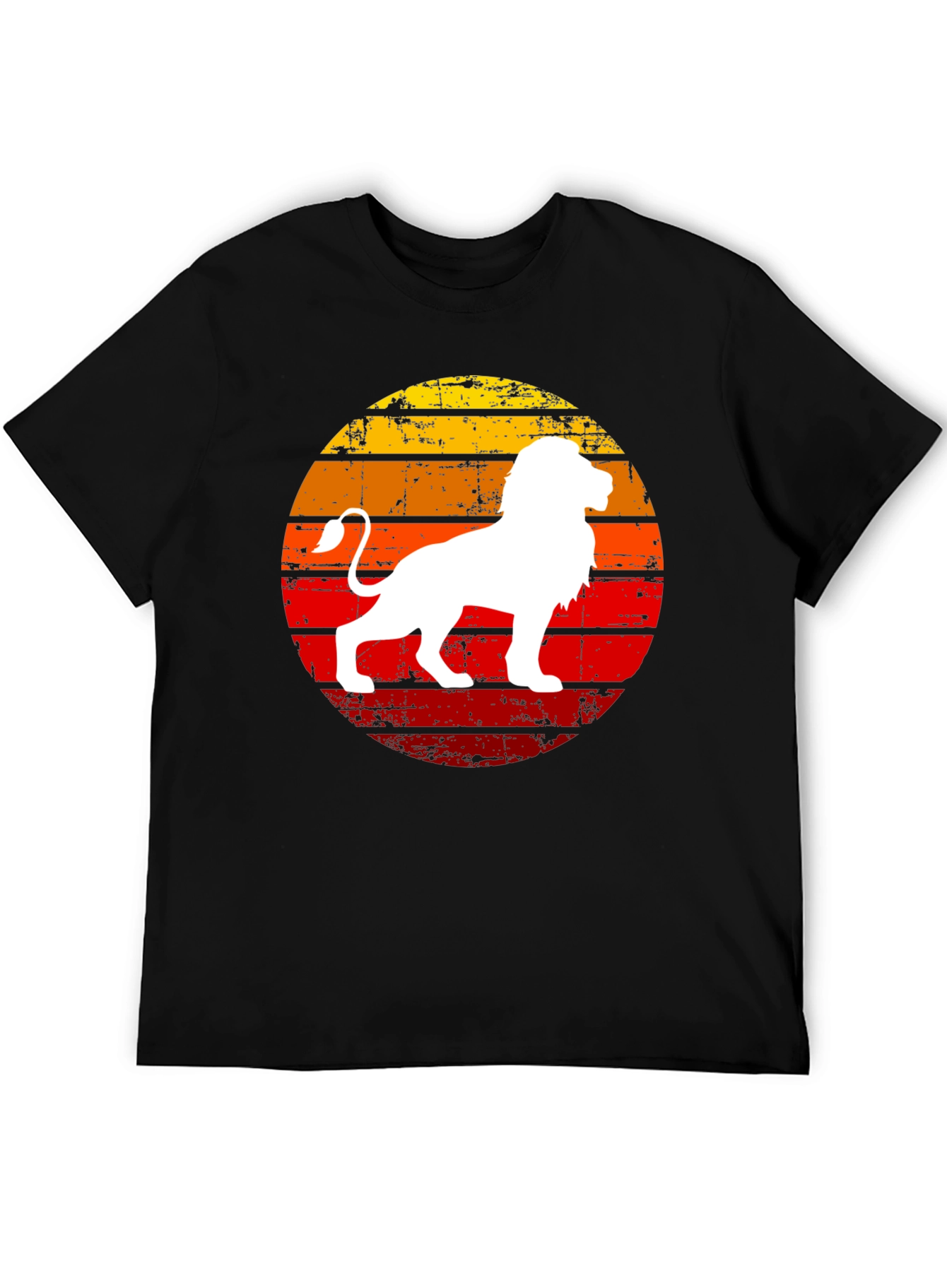 Retro Lion Graphic Tee - Sunset Design