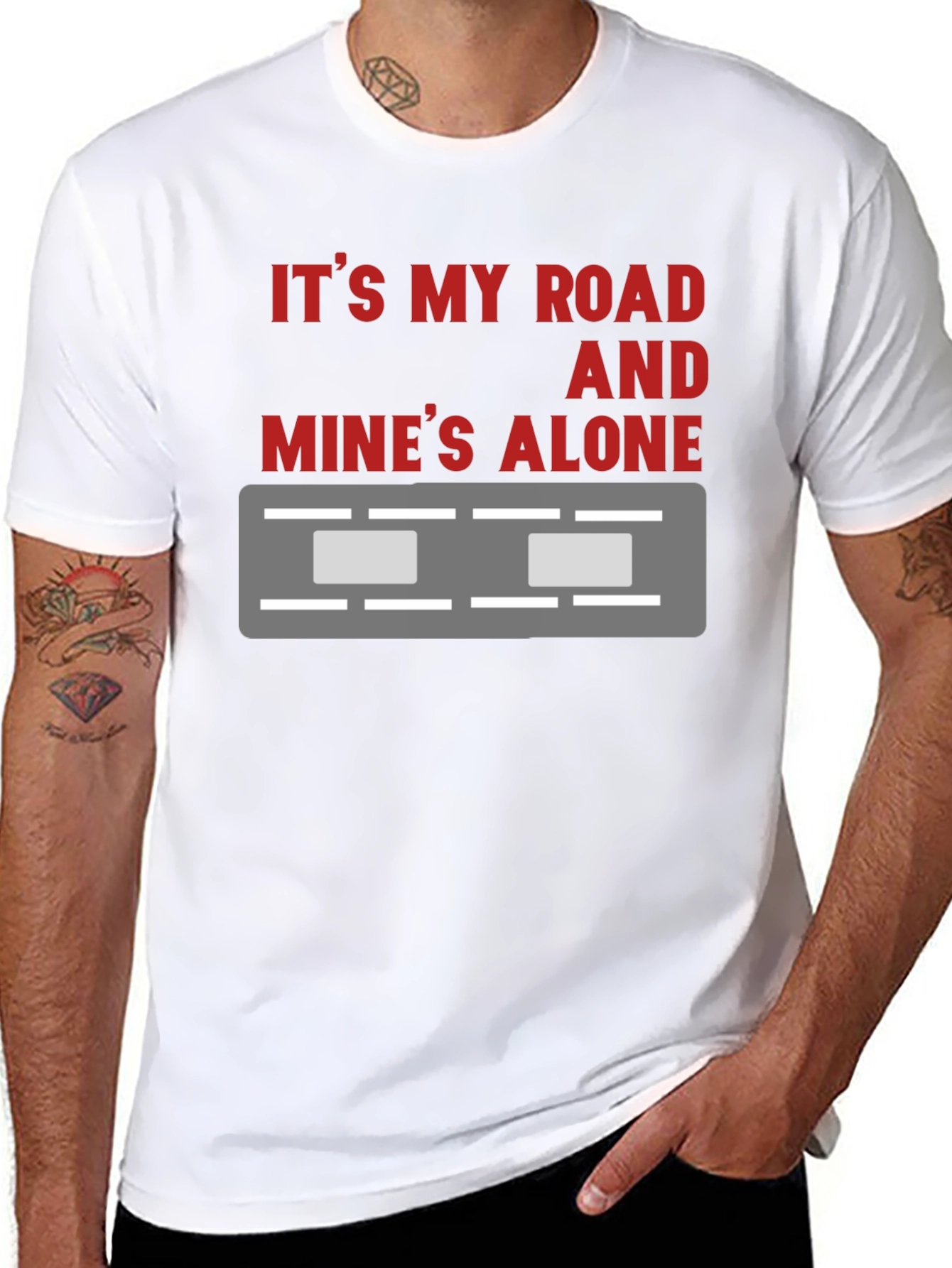 Its My Road T-Shirt - Black Crew Neck