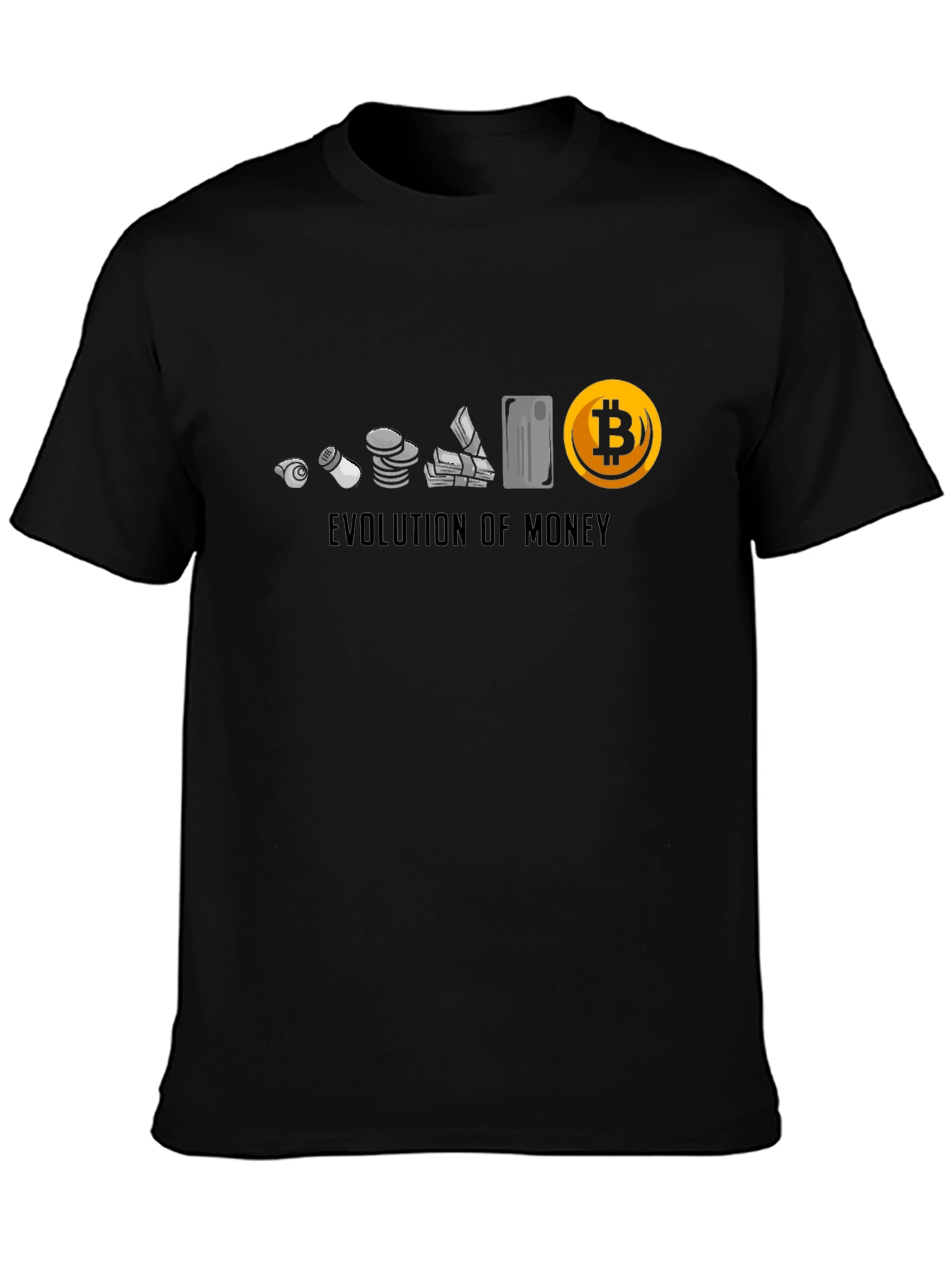 Evolution of Money Bitcoin Black T-Shirt