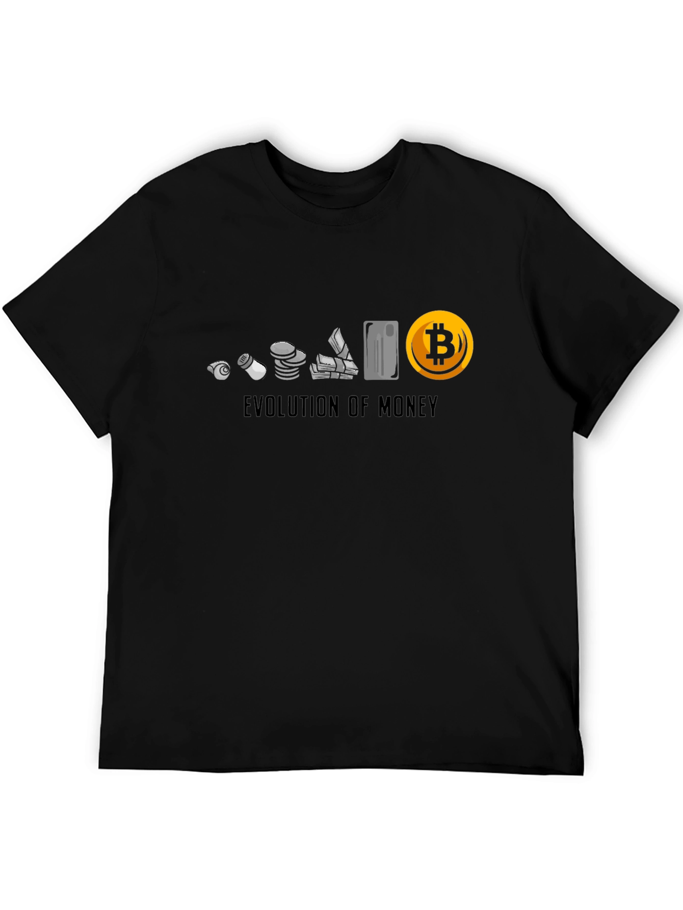 Evolution of Money Bitcoin Black T-Shirt