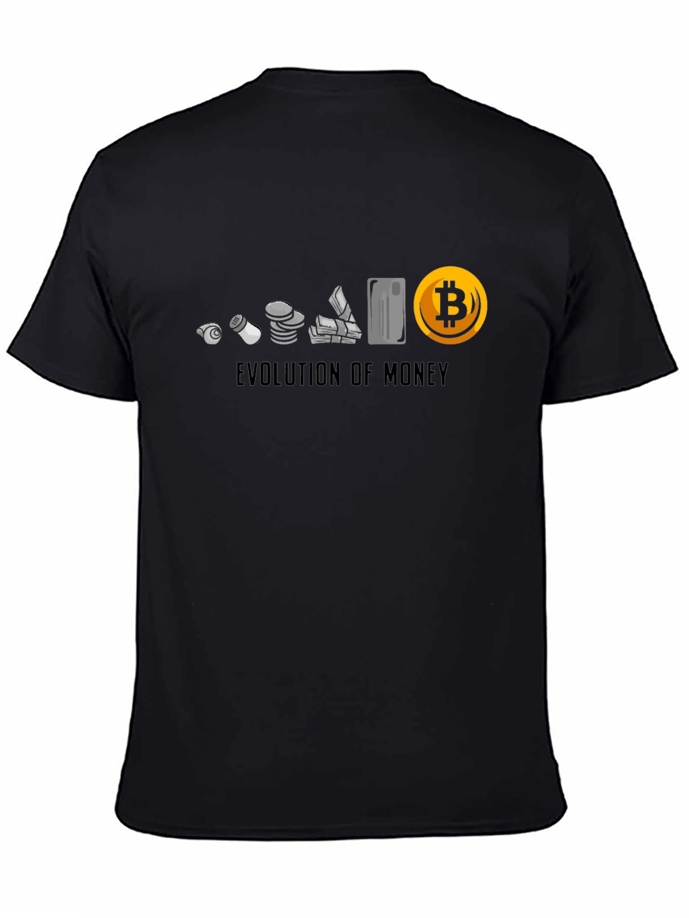 Evolution of Money Bitcoin Black T-Shirt