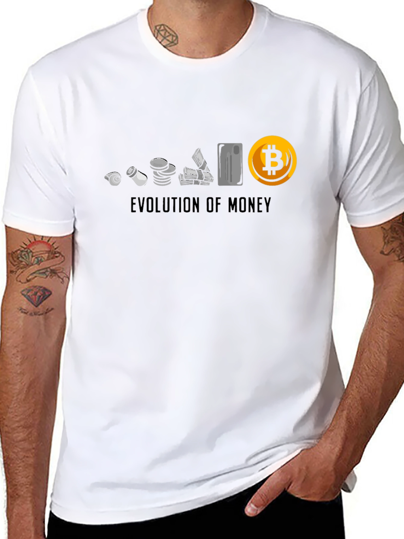 Evolution of Money Bitcoin Black T-Shirt