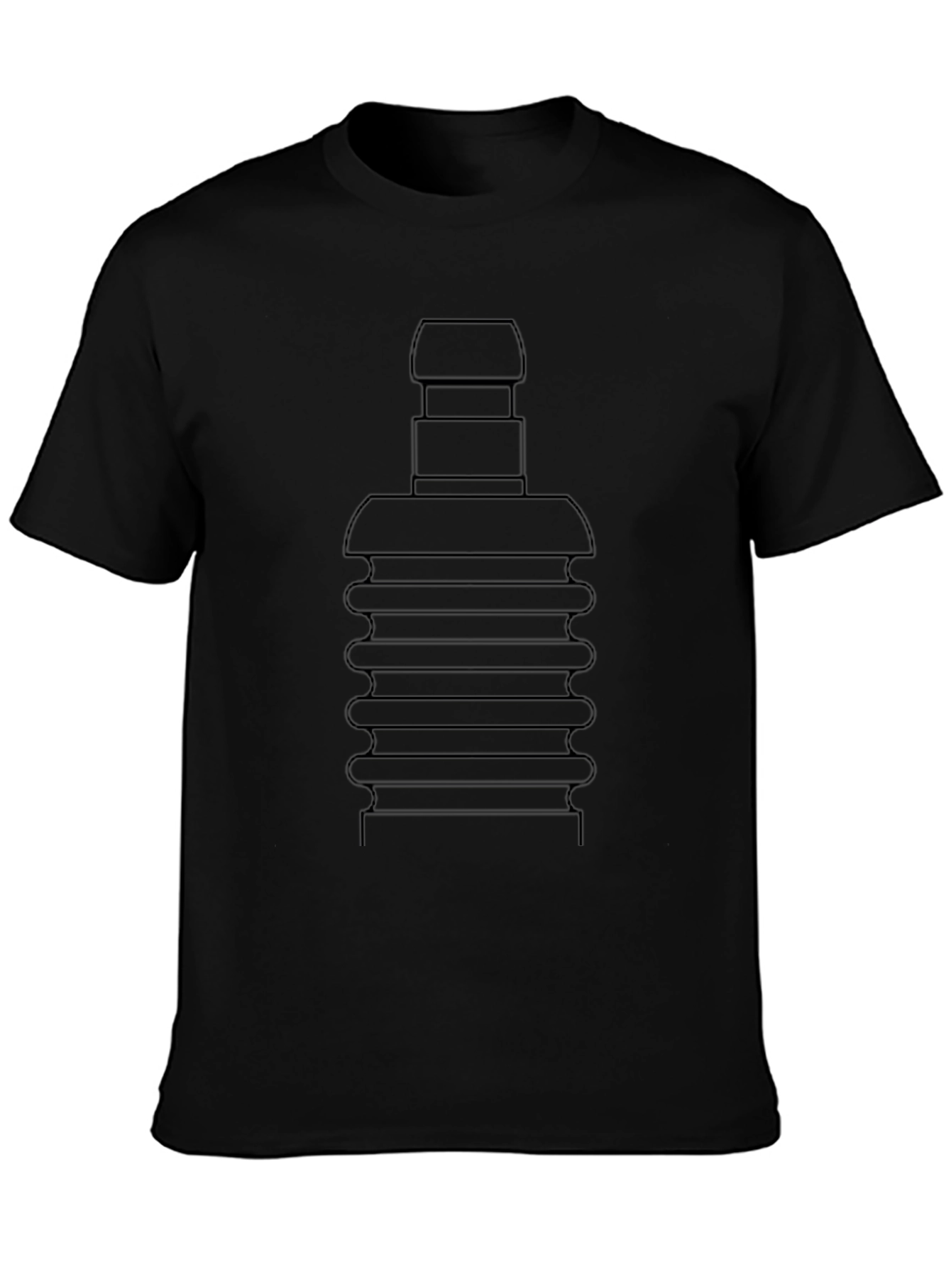 Novelty Plunger Graphic Tee - Black Cotton Blend