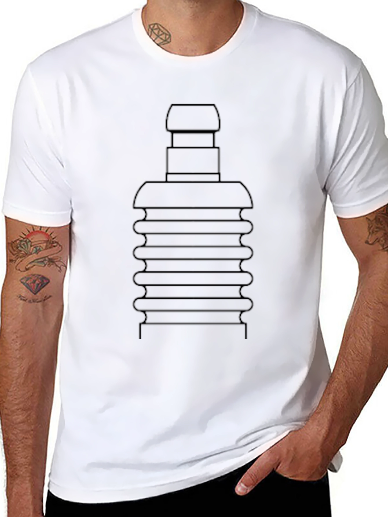 Novelty Plunger Graphic Tee - Black Cotton Blend