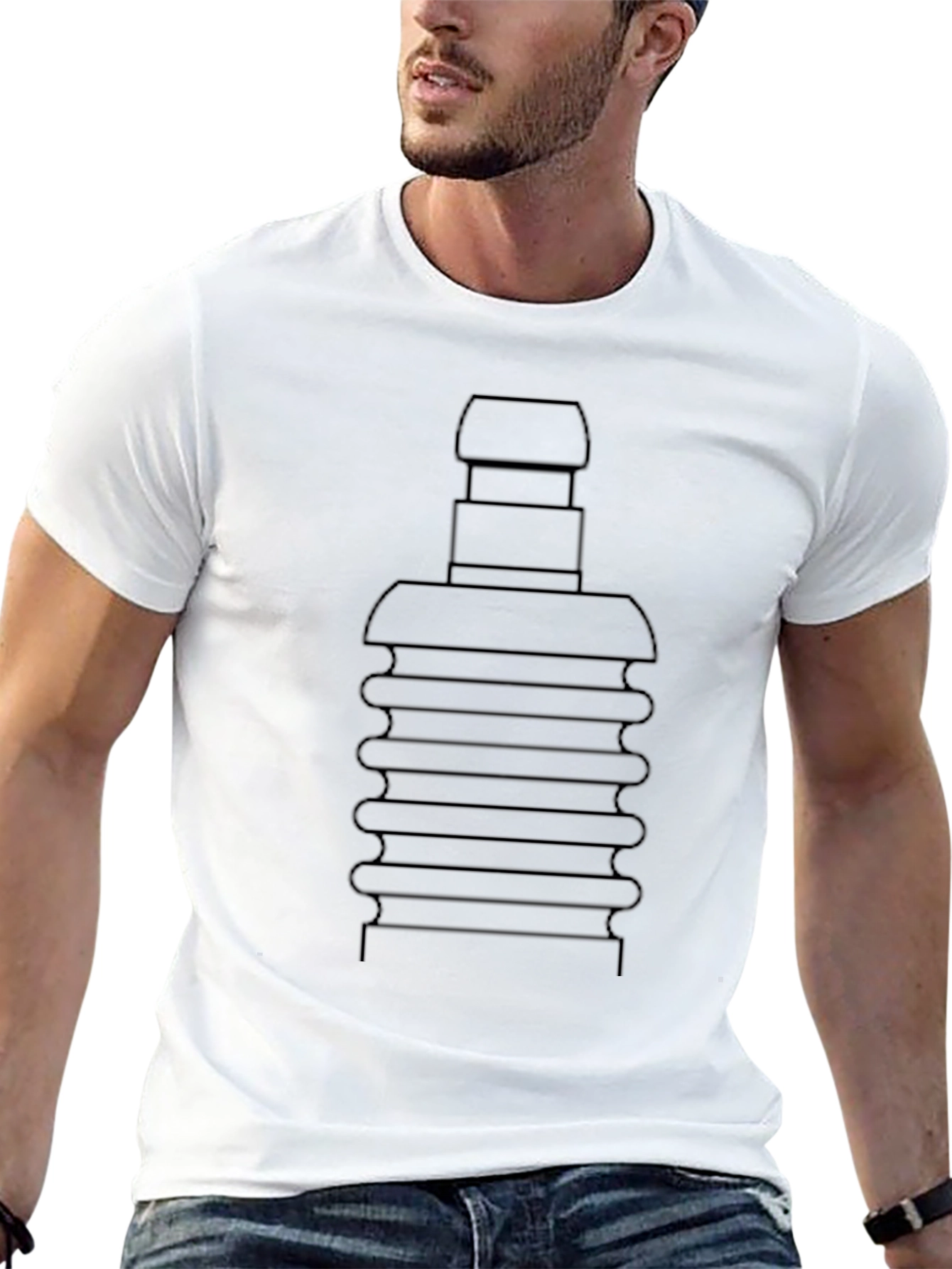 Novelty Plunger Graphic Tee - Black Cotton Blend