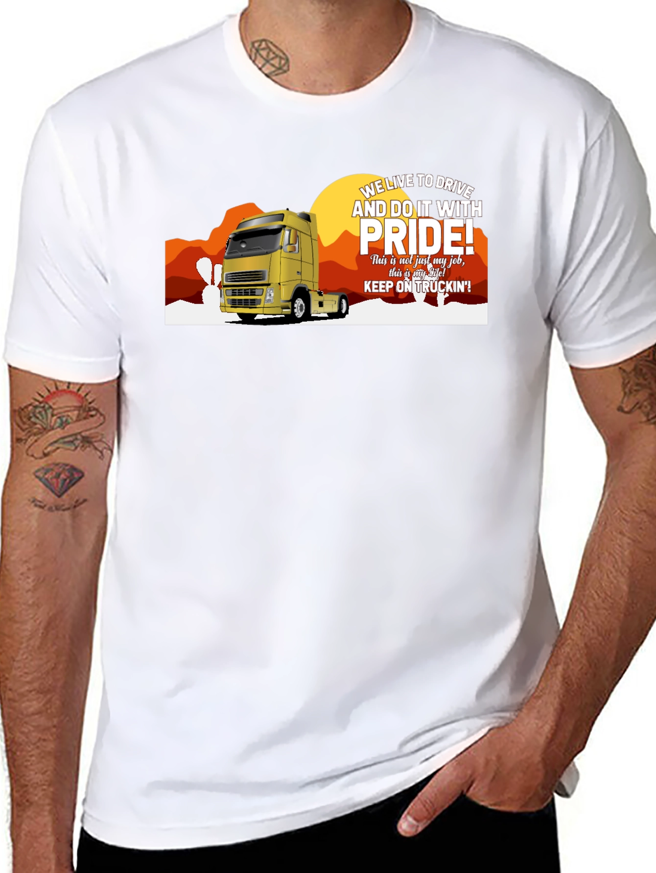 Trucker Pride T-Shirt - We Live to Drive