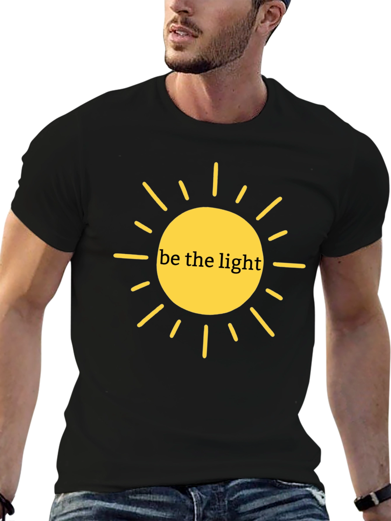 Be the Light Graphic Tee - Black Casual T-Shirt