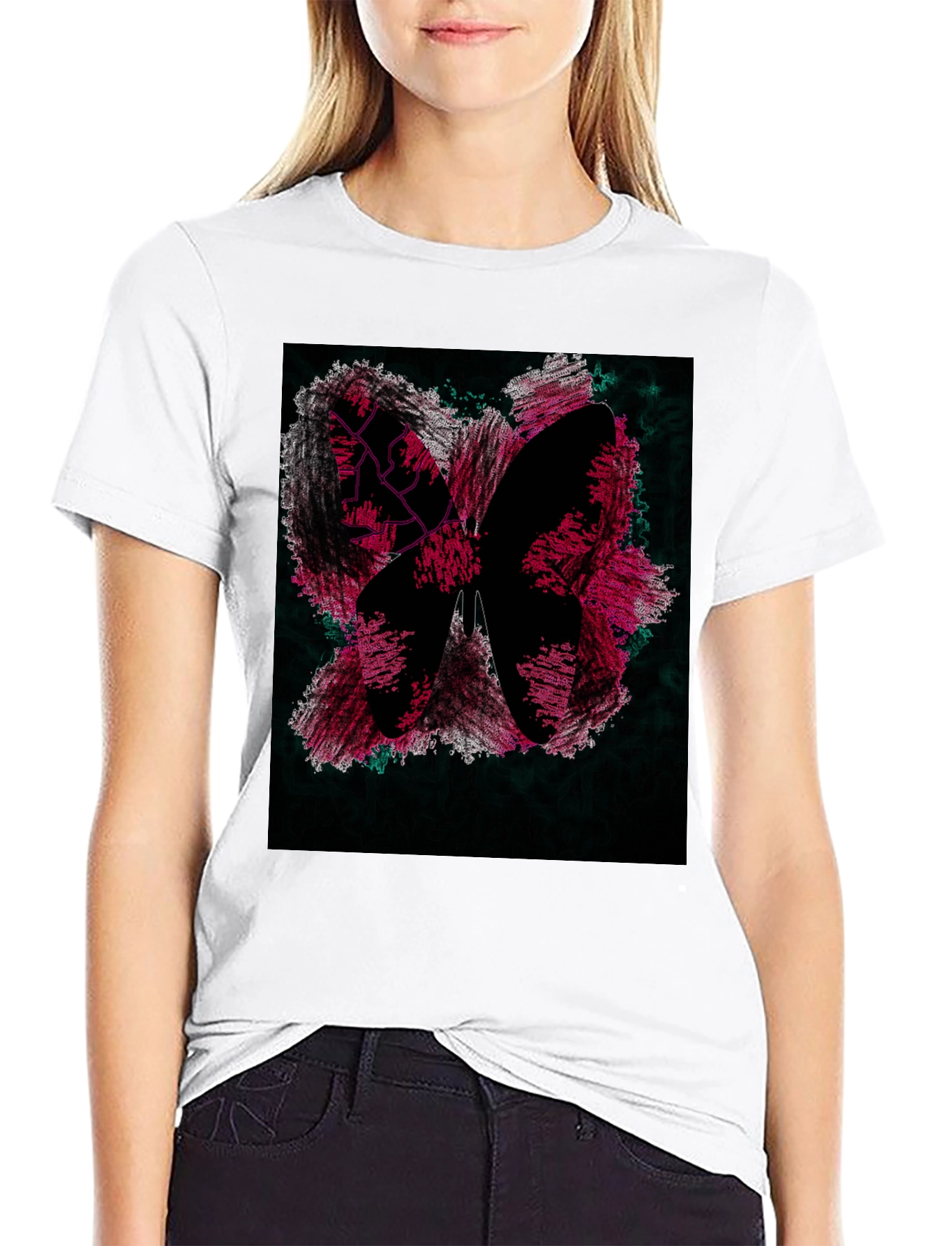 Butterfly Graphic Black T-Shirt