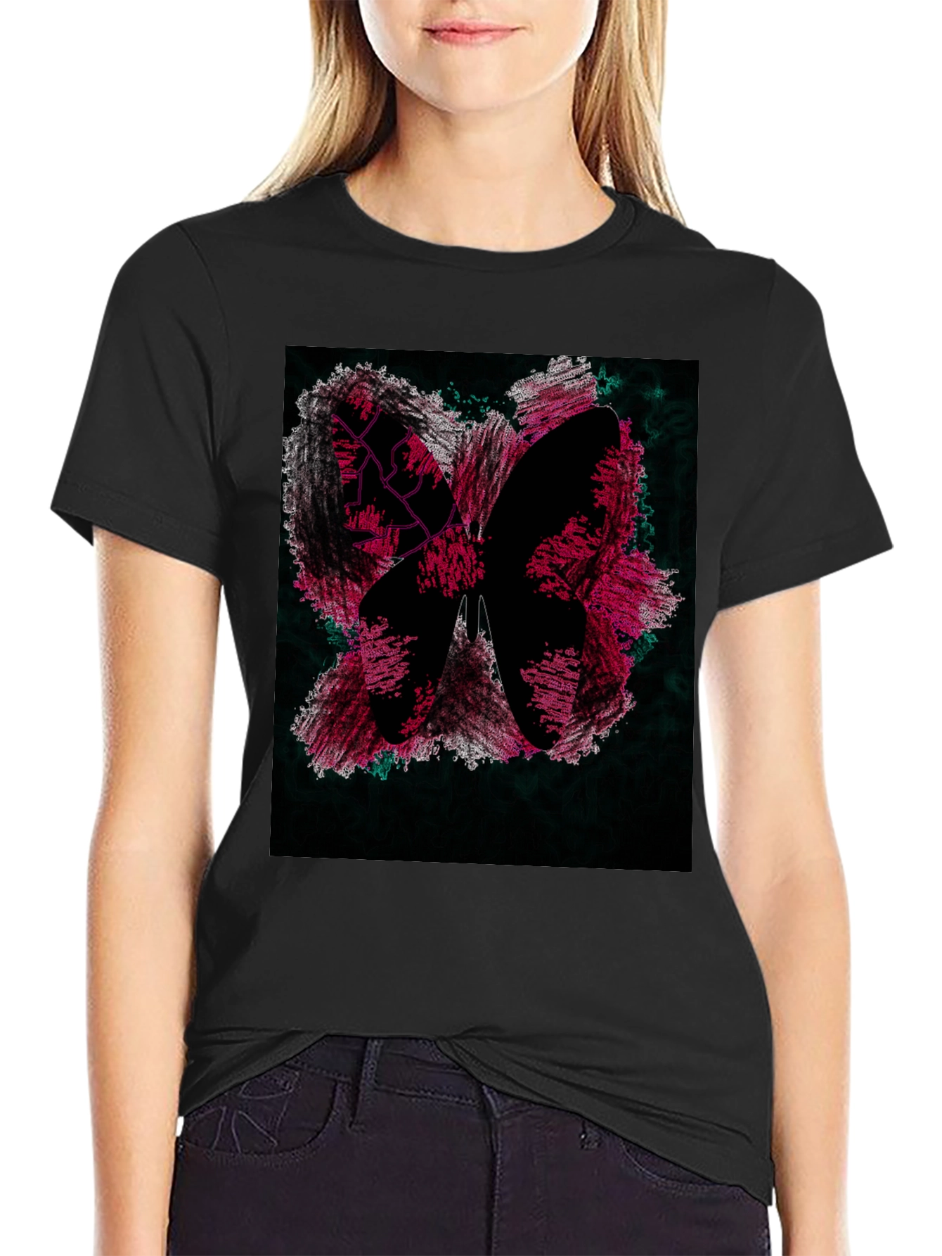 Butterfly Graphic Black T-Shirt